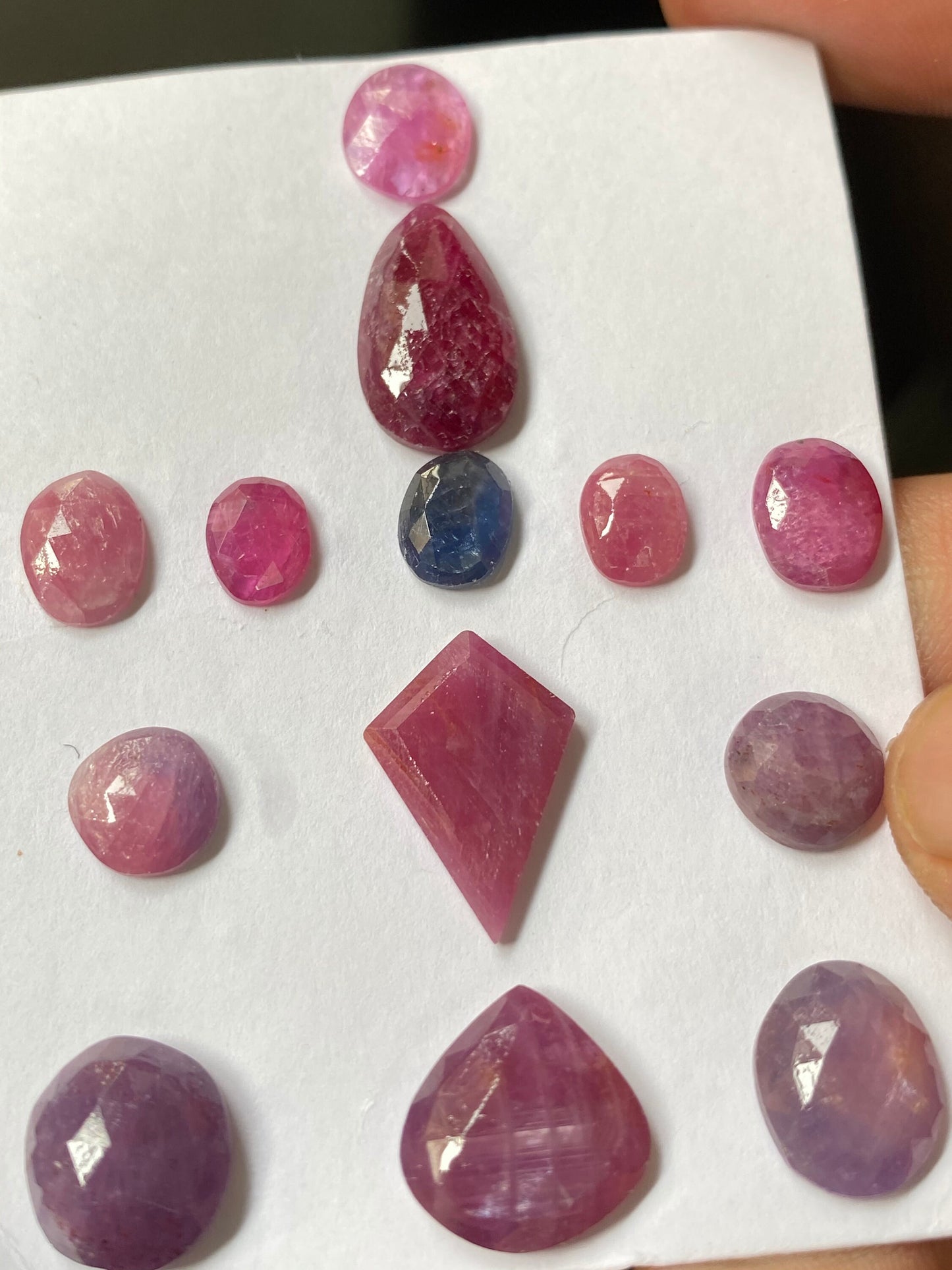 Enchanting very rare natural ruby pink sapphire rosecut lot  mix shapes pcs 13 wt cts size 8x6.2mm-17x10mm unheated untreated ruby rosecut