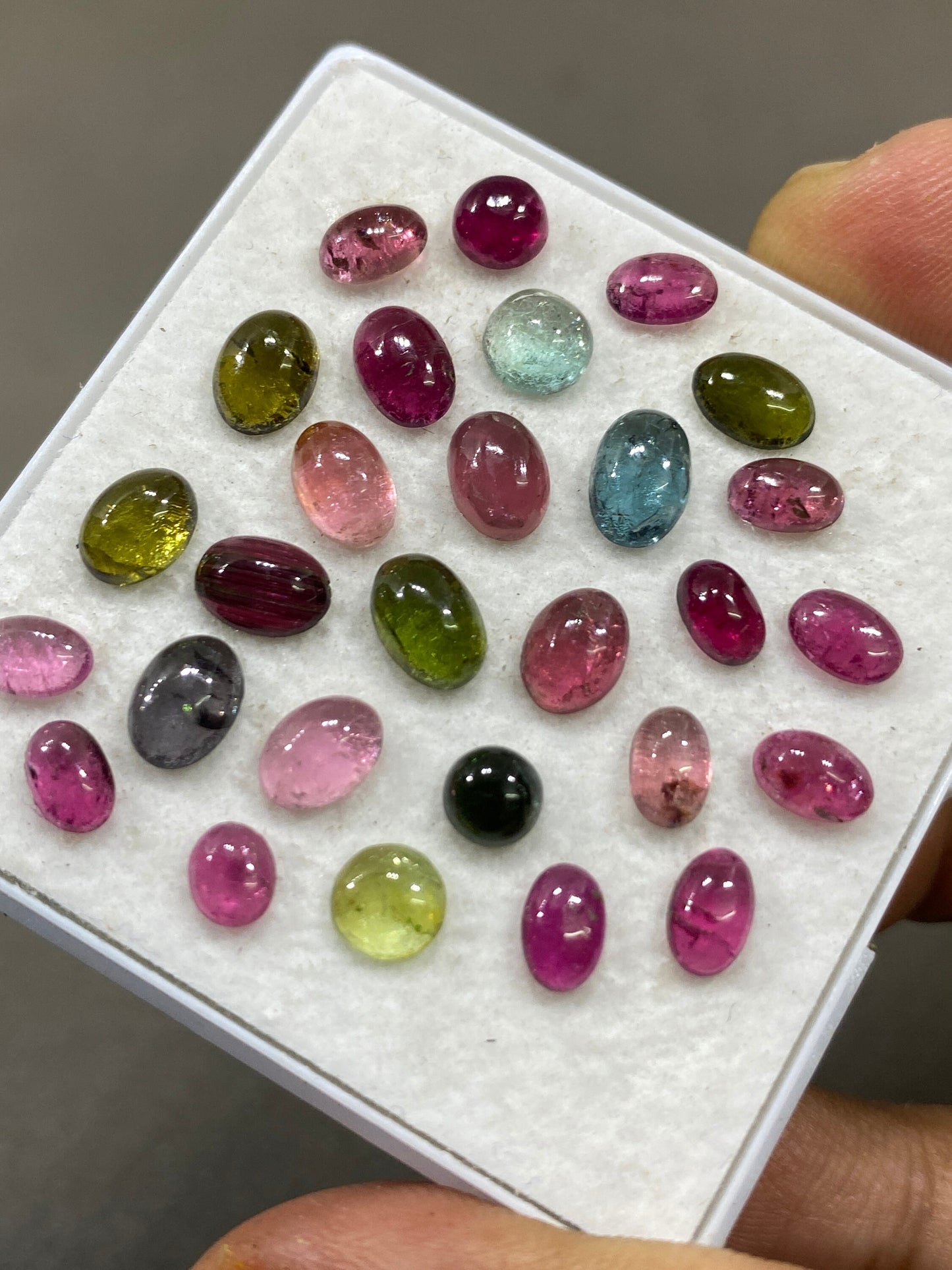 Pink tourmaline green Tourmaline cabochons pcs 28 weight 17 carats size 5mm-7x5mm pink tourmaline cabochons smooth ovals