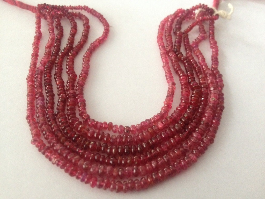 Red Spinel beads Burmese mines exclusive rare size collection item total weight 58.10  carats Lines 6 Size 3-3.5mm red spinel rare