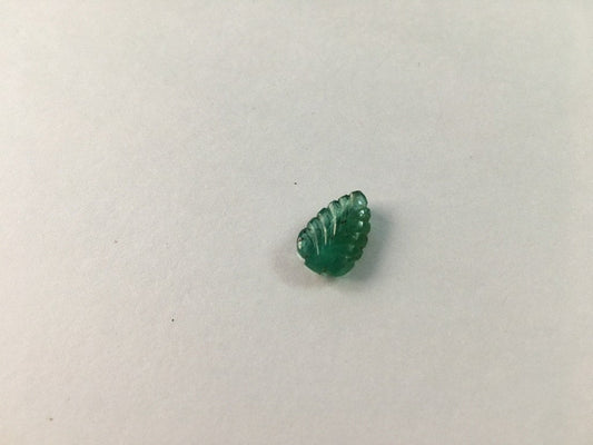 Rare AAA Emerald Carving leaf weight 3.0 carats Size 14x9mm Natural Emerald carving