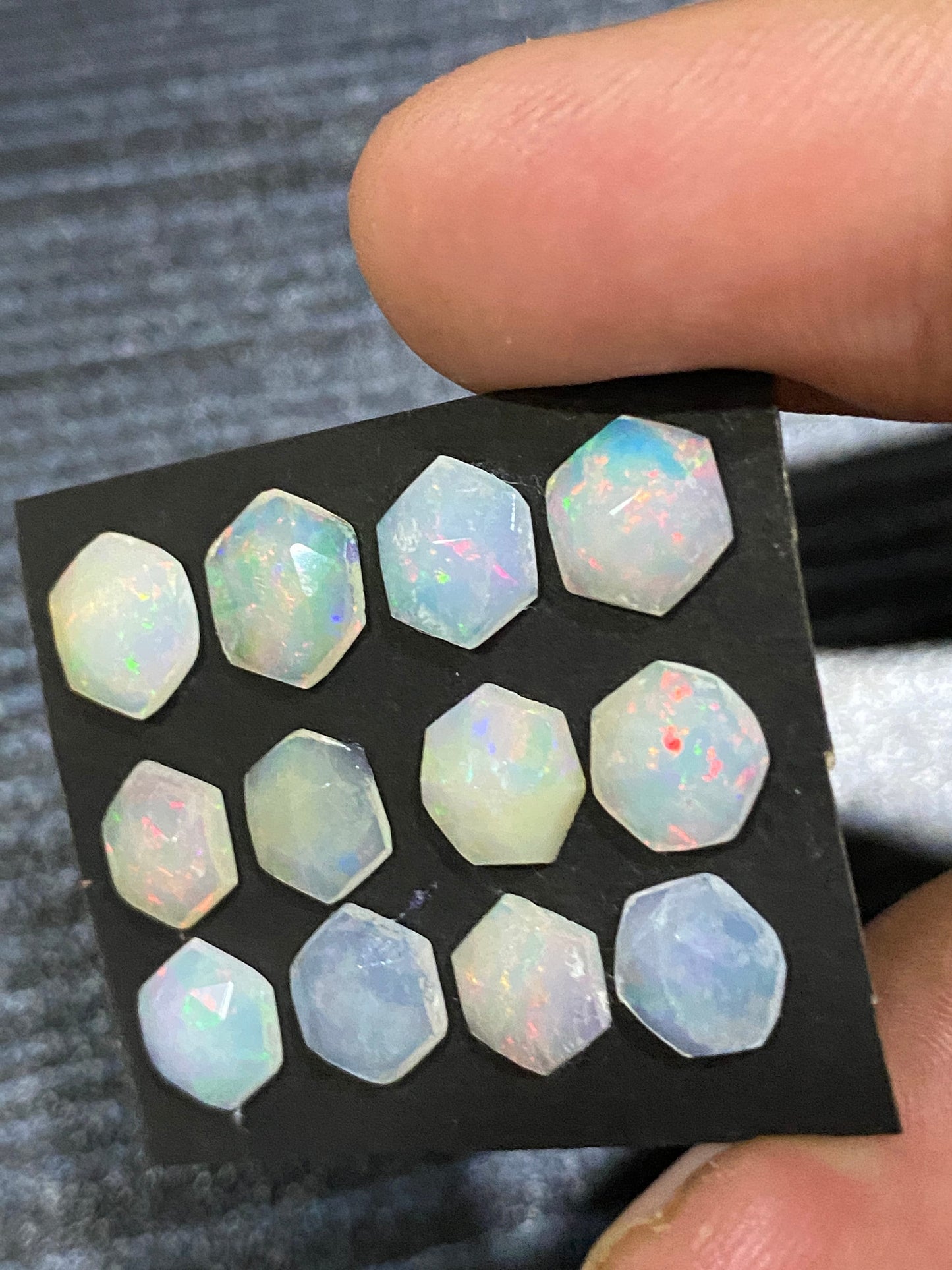 Enchanting Ethiopian opal hexagon rosecut Welo opal rosecut aaa quality wt 9 cts pcs 12 size 8x7mm-9x8mm rosecut fire opal hexagon rosecut