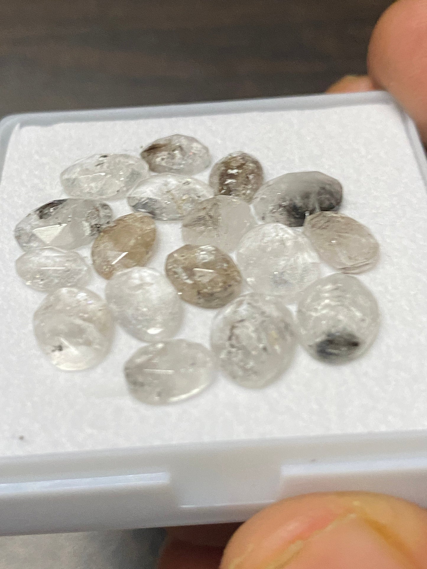 Stunning herkimer diamond rosecut lot amazing quality pcs 17 wt 26 carats size 7.5x5mm rosecut herkimer diamond