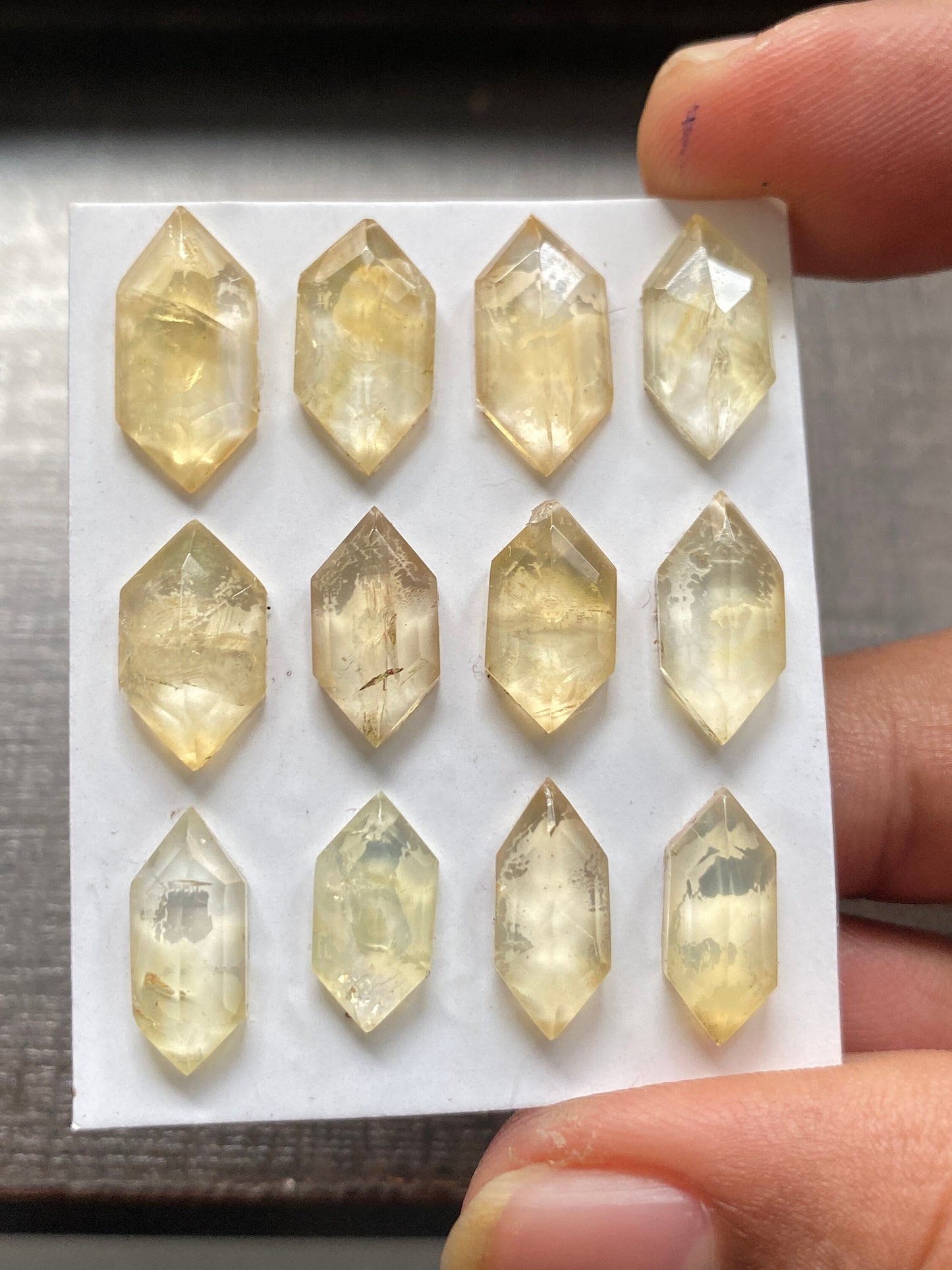 Stunning rare citrine hexagon step cut weight 29 cts pcs 12 size 12x6mm-16x7mm citrine step cut hexagon