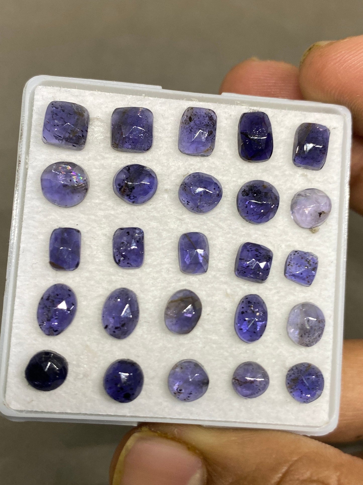 Alluring Rare iolite rosecut freeform wholesale lot weight 18 carats size 5mm-7.4x5.4mm pcs 25 intense deep color iolite rosecut