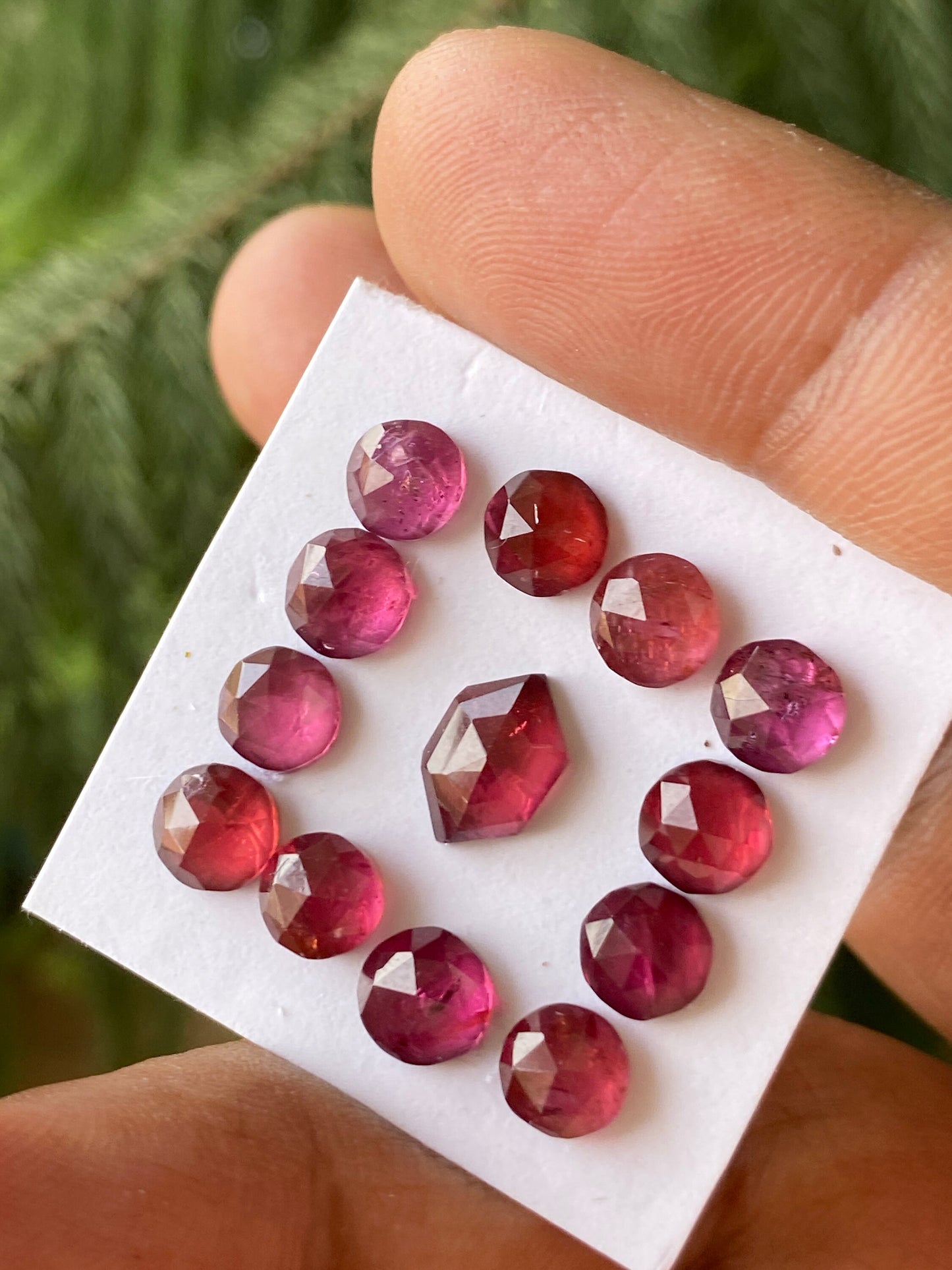 Shimmering Rhodolite garnet round shape rosecut weight 16 carats pcs 13 size 6-6.3mm round rosecut garnet