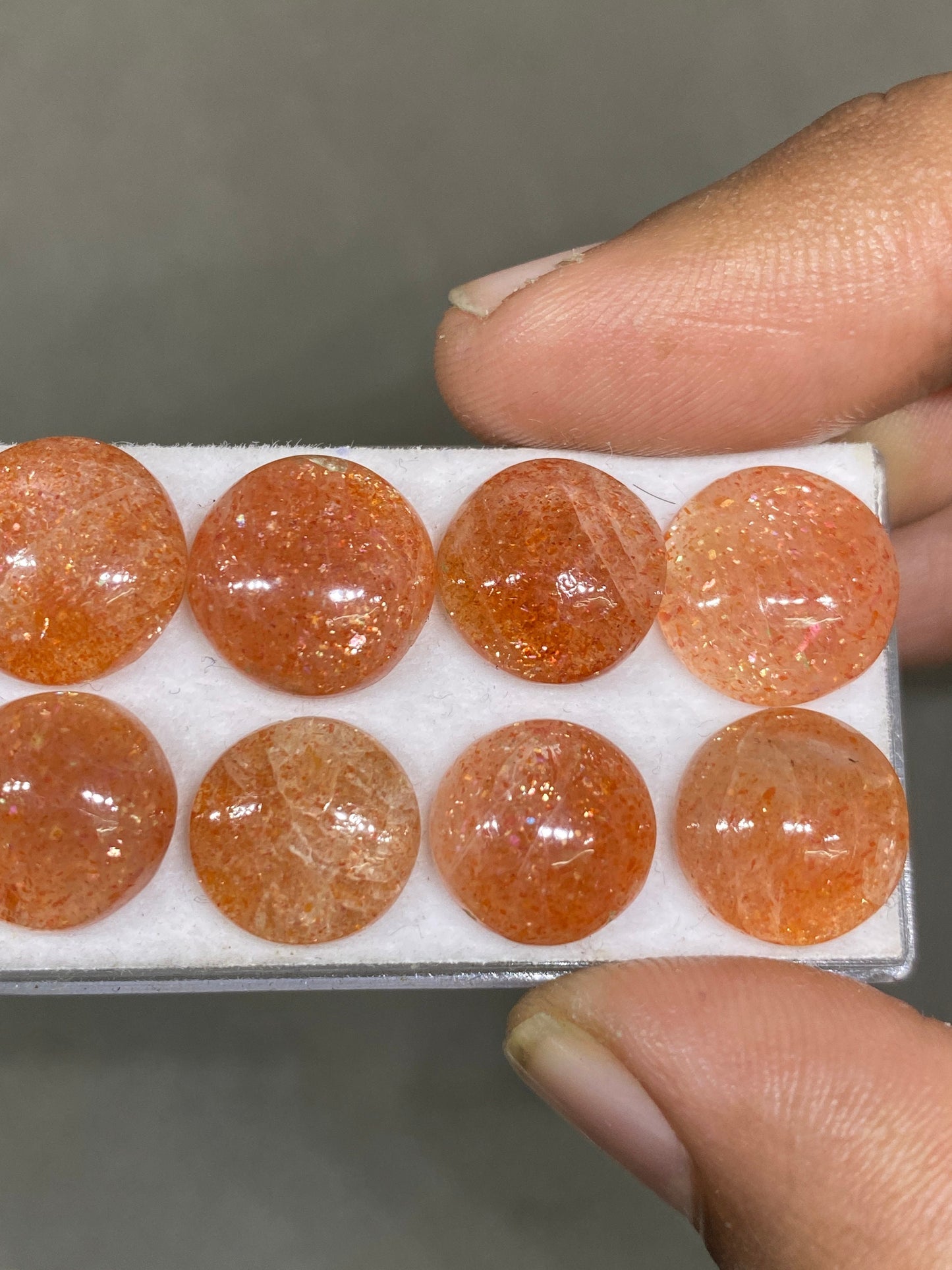 Stunning rare sunstone Round smooth Cabochons  wt 43 carats pcs 8 size 12mm-13mm round sunstone flatback gems