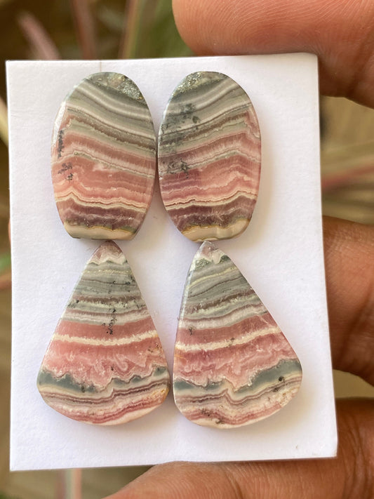 Stunning Rhodochrosite cabochons lot beautiful designer fine quality weight 60 carats pcs 4 size 21x13-22x16mm rhodochrosite cabochons