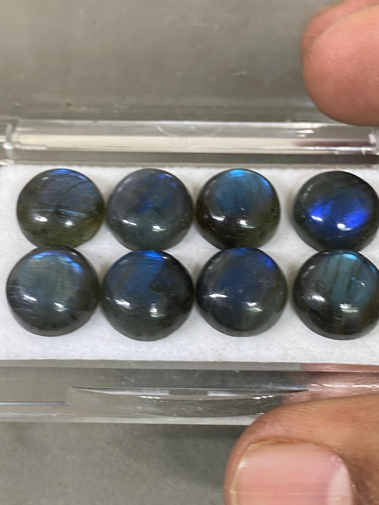 Labradorite blue fire round Cabochons Good Quality  flashy size  12mm wt 53.50 carats pcs 8 labradorite cabochons