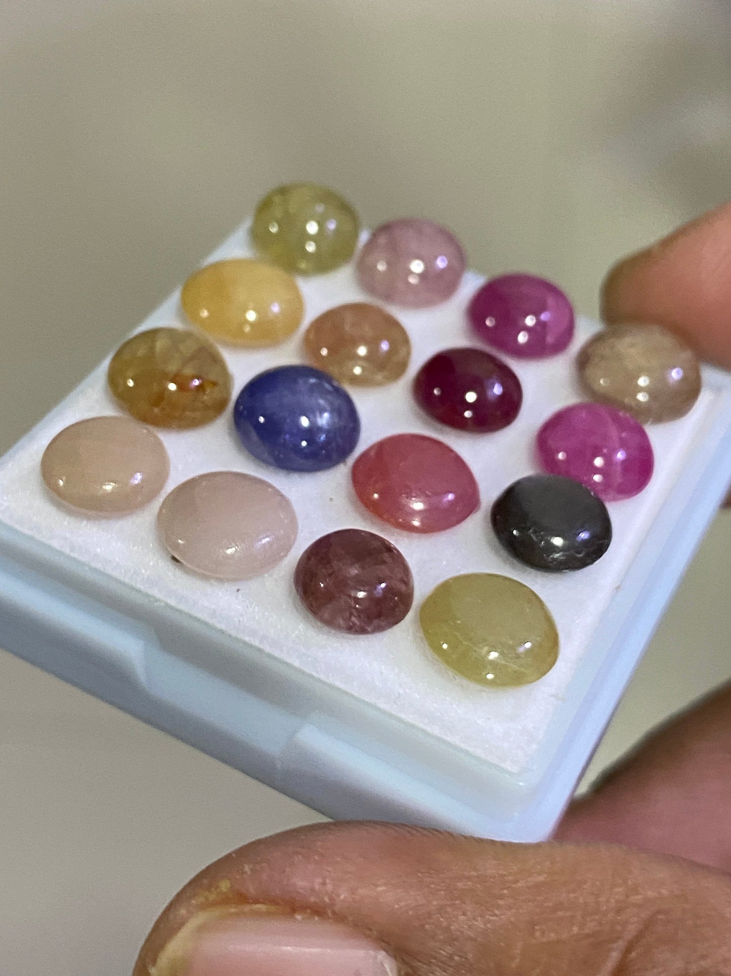 Mesmerising Nice beautiful rare multi sapphire round cabochons wt 43.5 carats size 7.7mm-8.4mm pcs 16 natural sapphire unheated untreated