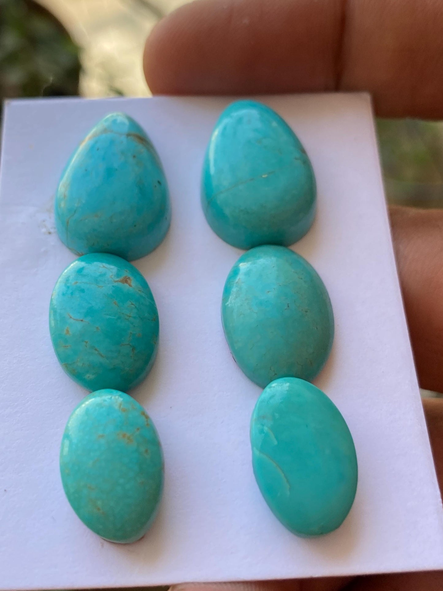 Lovely rare Arizona  mines Turquoise cabochons  natural smooth polished ovals pcs 6 wt 59.20 carats 15x10-28x17mm turquoise cabochons