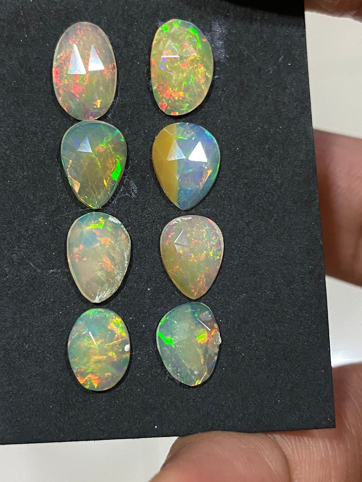 Alluring Ethiopian opal rosecut Welo opal rosecut earrings supply wt 6.5 cts pcs 8 size  rosecut opal beautiful fire natural opal rosecut