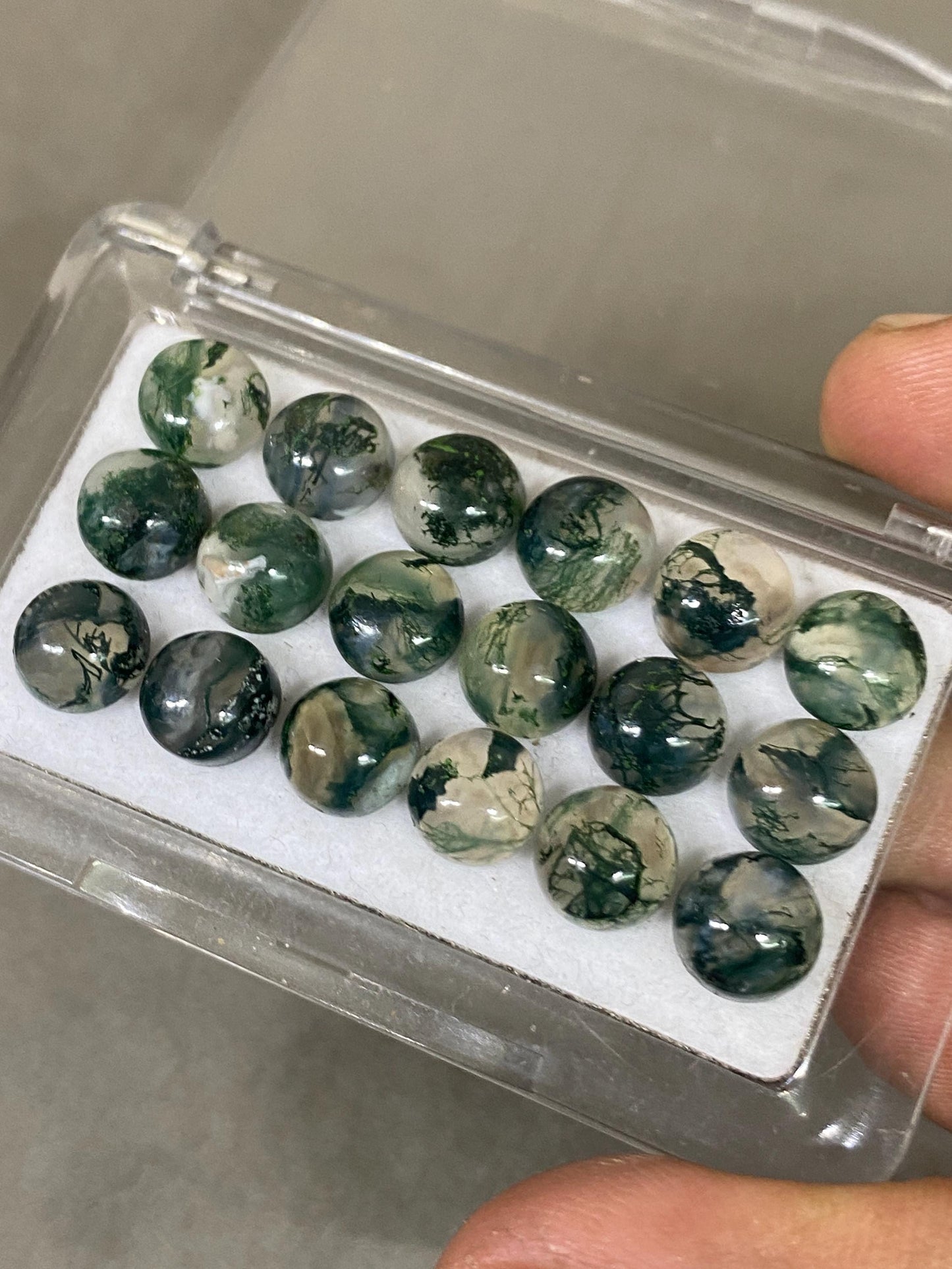 Stunning Rutiliated multi agate moss agate round cabochons flats wt 41.70  carats size 8mm pcs 18 smooth Round gems fancy agate