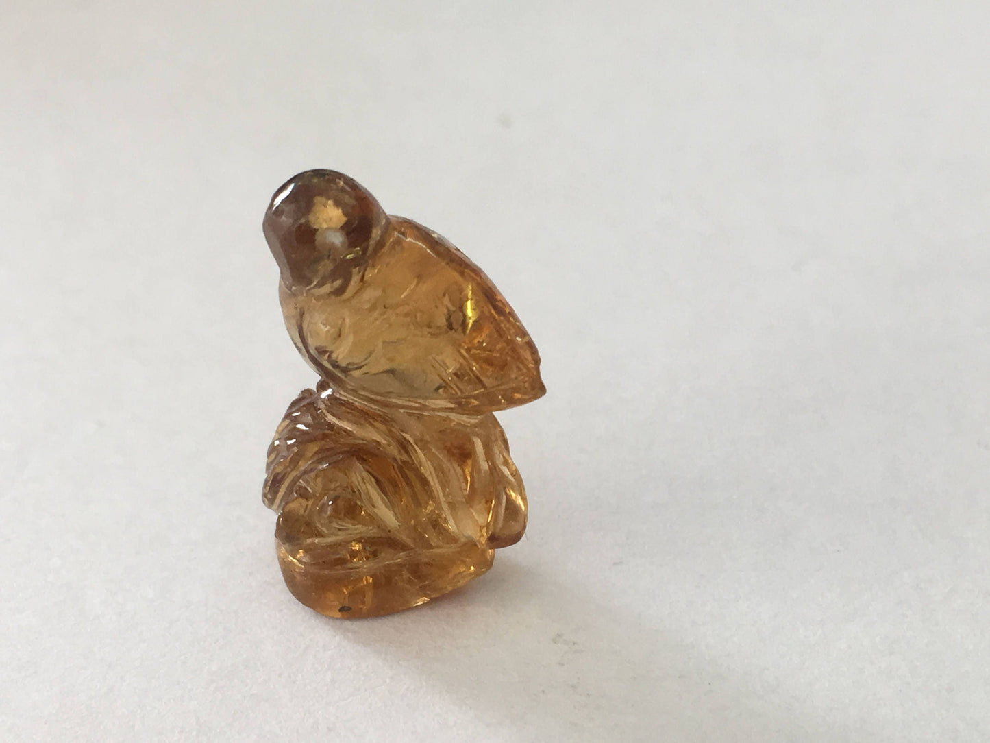 Citrine rare beautiful bird carving collector piece citrine bird carving weight 10.5 carats size 17x11mm