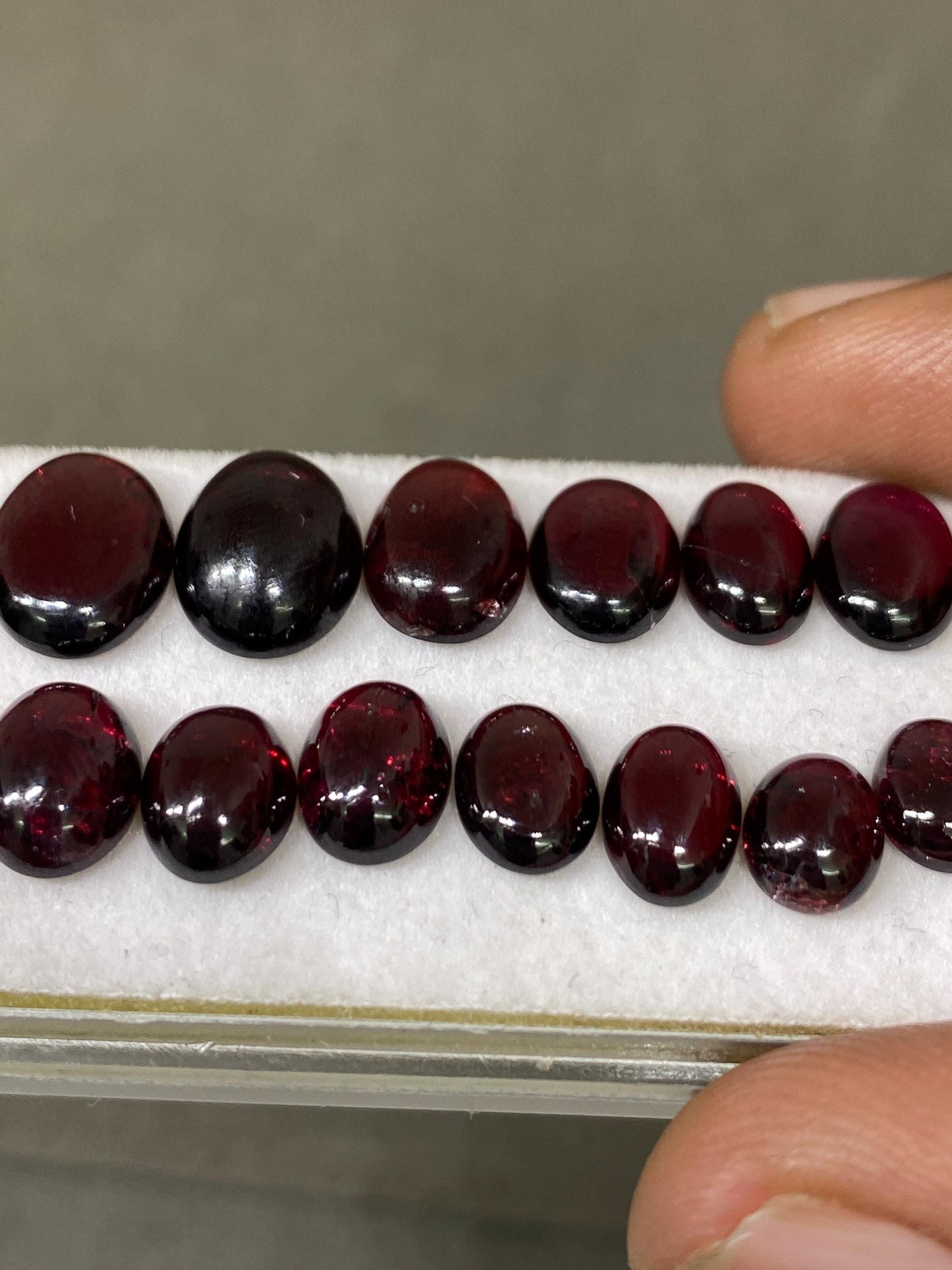 Gorgeous rare red garnet oval cabochons weight 32 carats pcs 13 size 7.3x5.7mm-11.5x8.7mm  Fancy red garnet cabochons