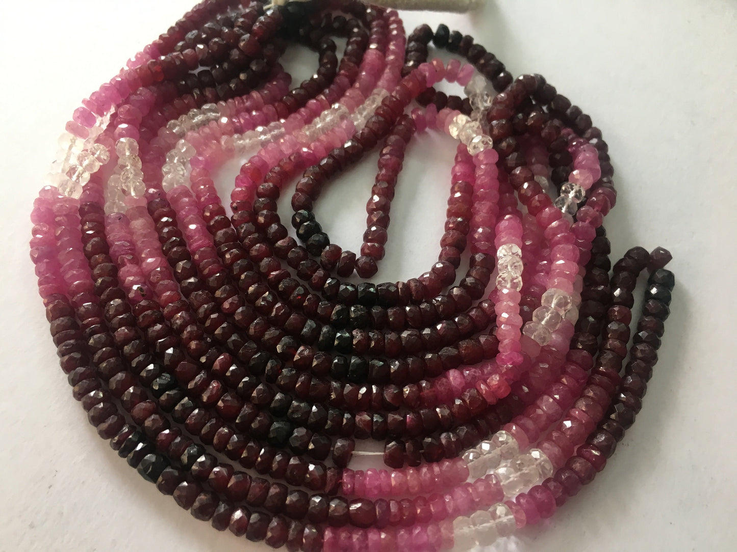 Ruby shaded beads wholesale lot five strands big size 4.2mm to 4.7mm length 16 inches each