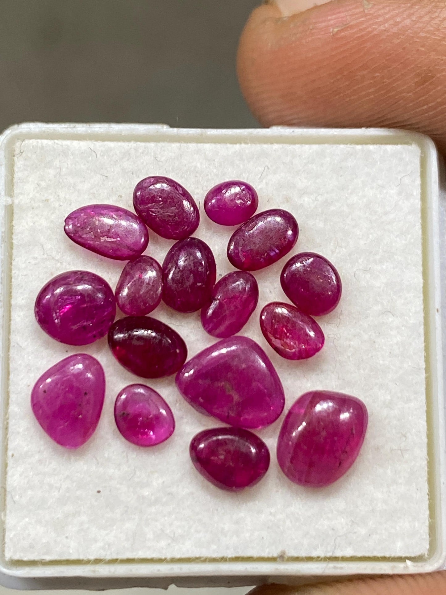 Dazzling very rare natural ruby cabochons mozambique mine lot mix pcs 16 wt 5 cts size 4x3.5-6.5x6mm unheated untreated ruby smooth ruby