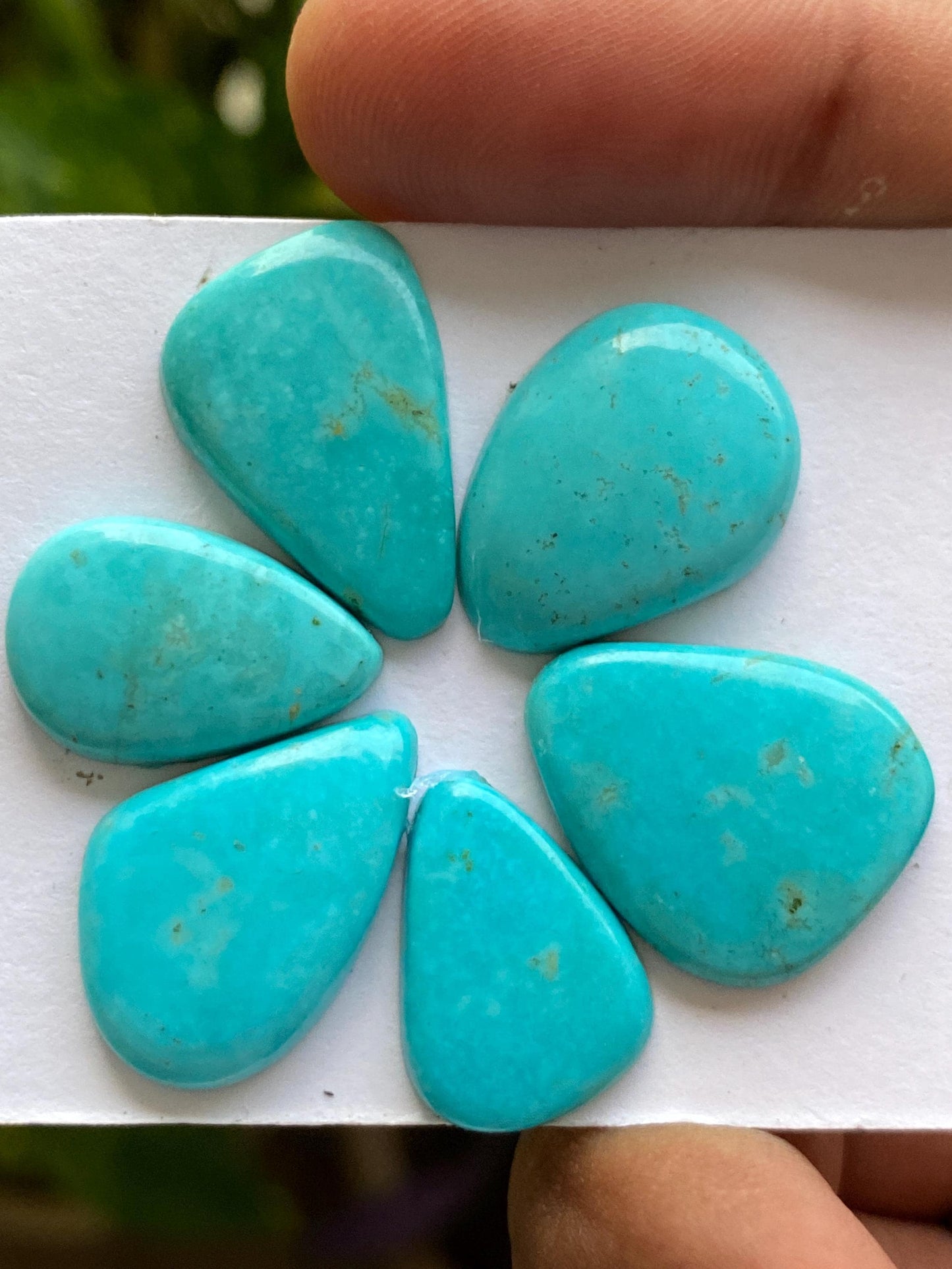 Amazing rare Arizona mines Turquoise cabochons flat natural smooth polished fancy pcs 6 wt 45 carats 19x13-20x17mm turquoise cabochons