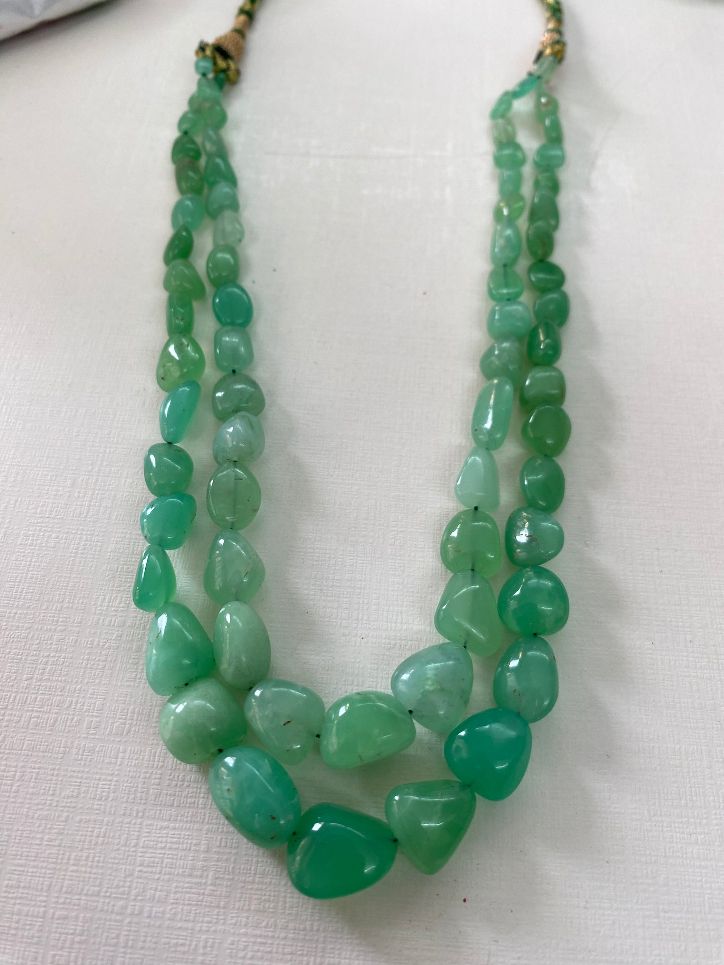 Delightful Chrysoprase nuggets necklace aaaaa fine quality wt 338 cts length  inches size  7.2x4.6mm-14.3x16mm chrysoprase necklace