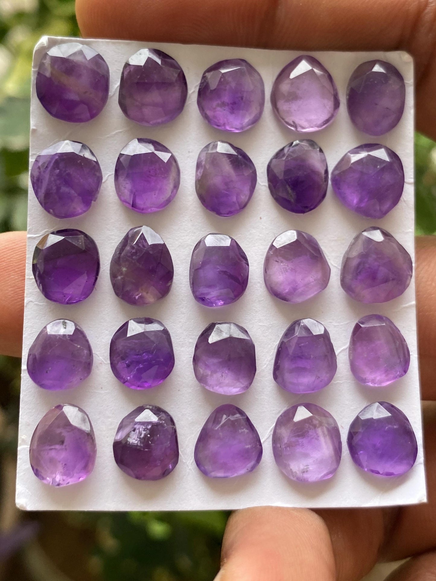 Nice quality amethyst rosecut flatback weight 53 cts pcs 25 size 10x9mm-9x8mm natural amethyst rosecut