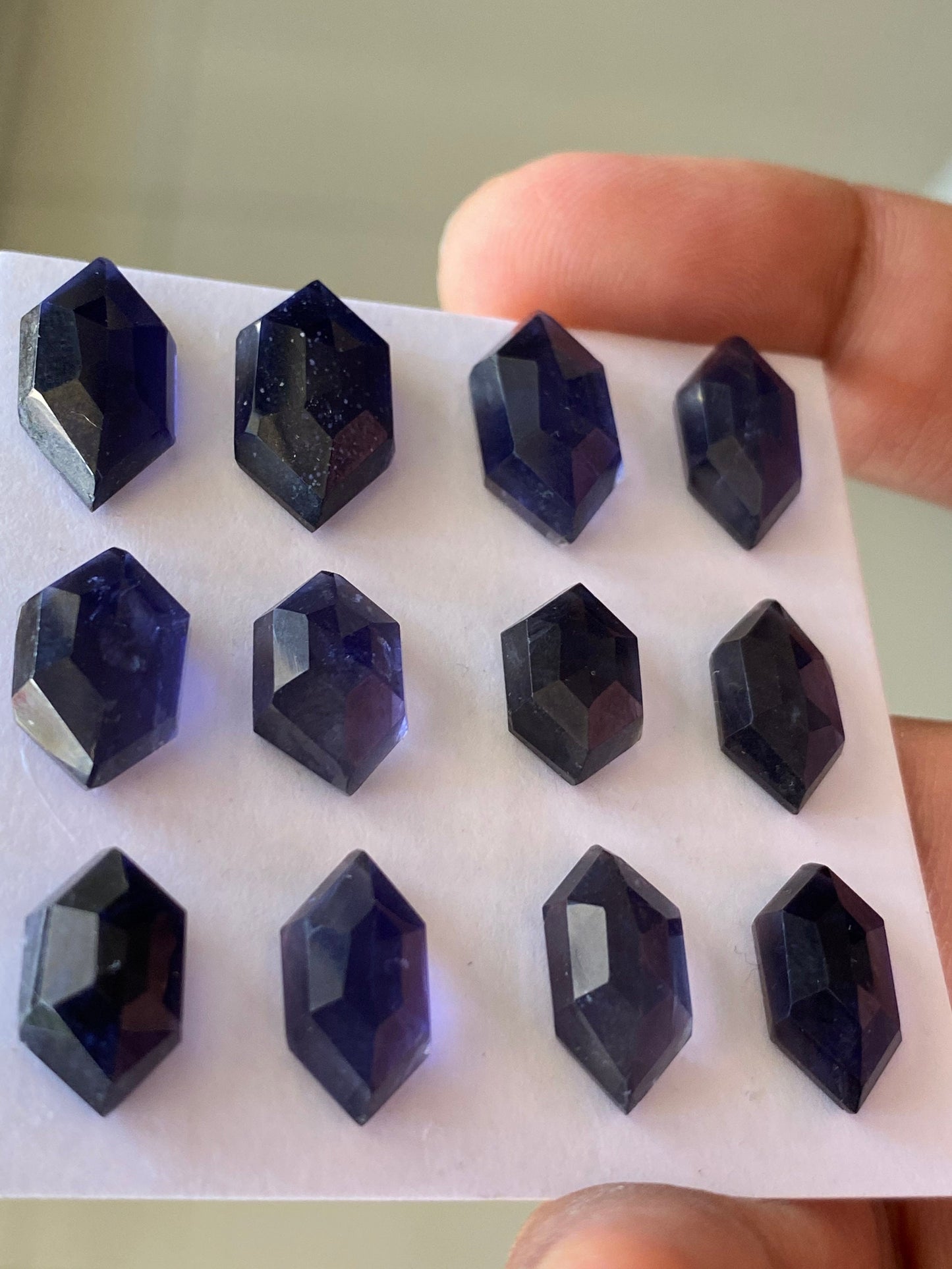 Stunning AAA quality Iolite hexagon step cuts weight 51 cts pcs 12 size 13.2x7.9mm-17.2x9.7mm Iolite stepcut hexagon