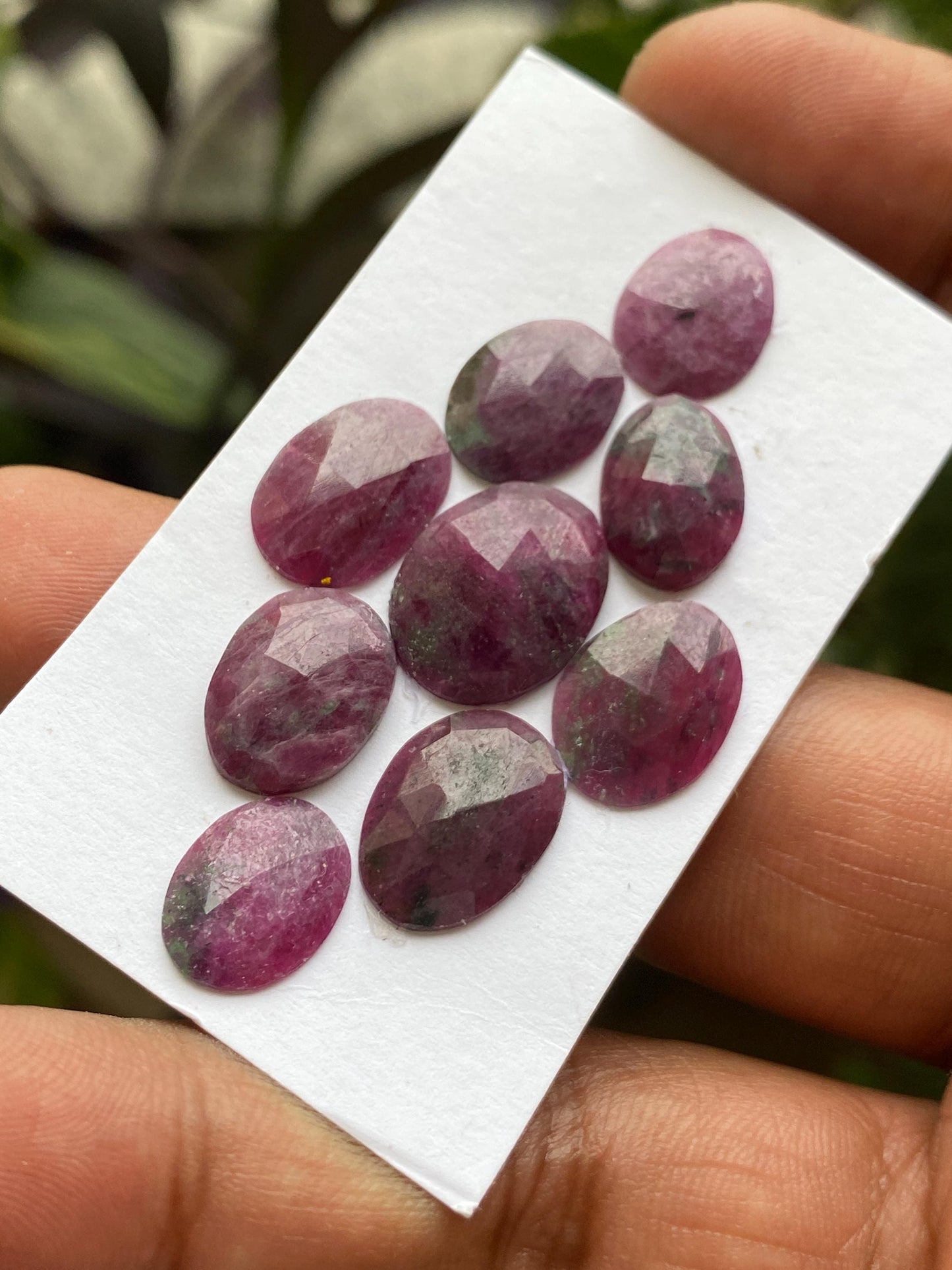 Enchanting very rare longido mines natural ruby rosecut lot  mix shapes pcs 9 wt 36.40 cts size 12x9-15x12mm unheated untreated ruby rosecut