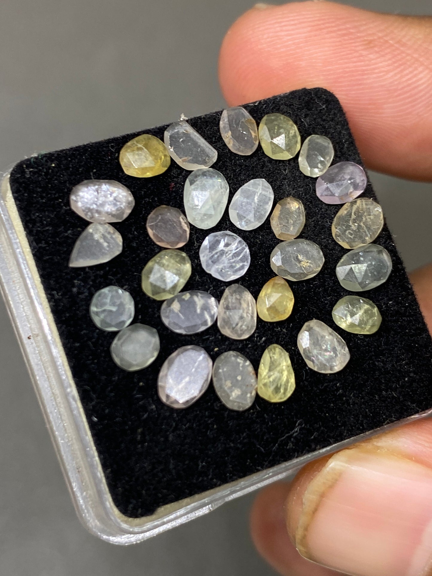 Fantastic rare white pastel umba sapphire rosecut multi sapphire lot pcs 27 wt  9.15 cts  size 4mm-6x5.5mm rosecut sapphire Umba sapphire