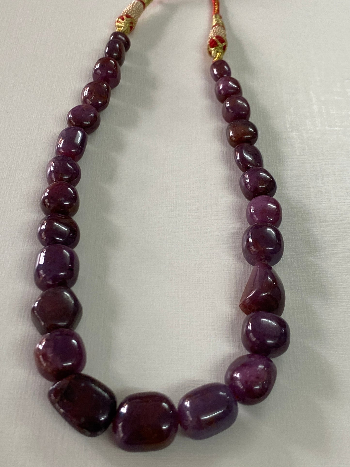 Rare size Natural Ruby Jewelry necklace old tumbles antique long beads necklace ruby necklace weight 587  carats size  mm