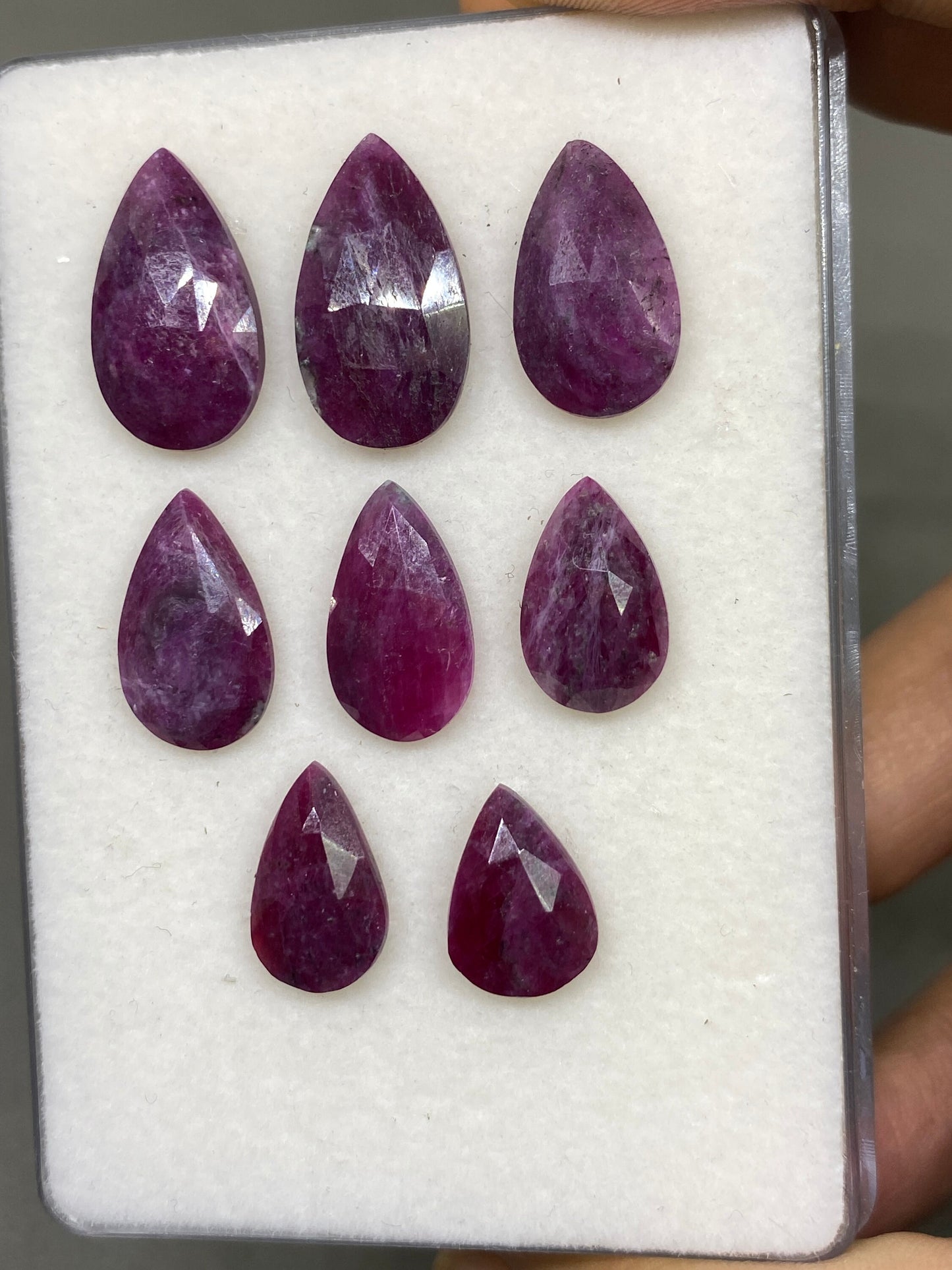 Amazing Rare ruby rosecut pear shape ruby Longido mines ruby wt 45 cts pcs 9 size 11x9mm-20x11mm dark shade ruby rosecut