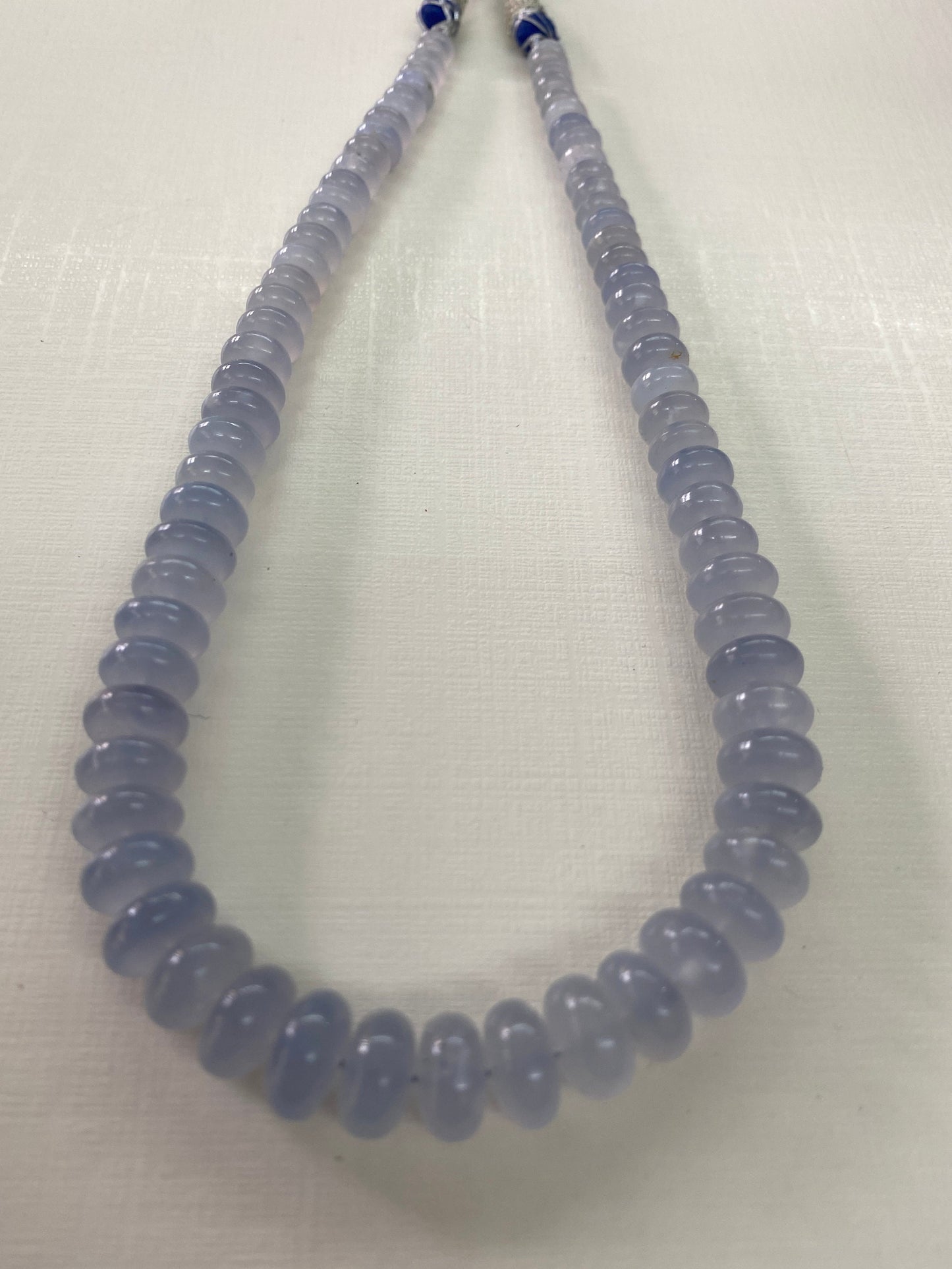 Delightful Lavender chalcedony beads necklace aaaaa fine quality wt 300 cts length 14.5 inches size 7mm-11.7mm chalcedony necklace