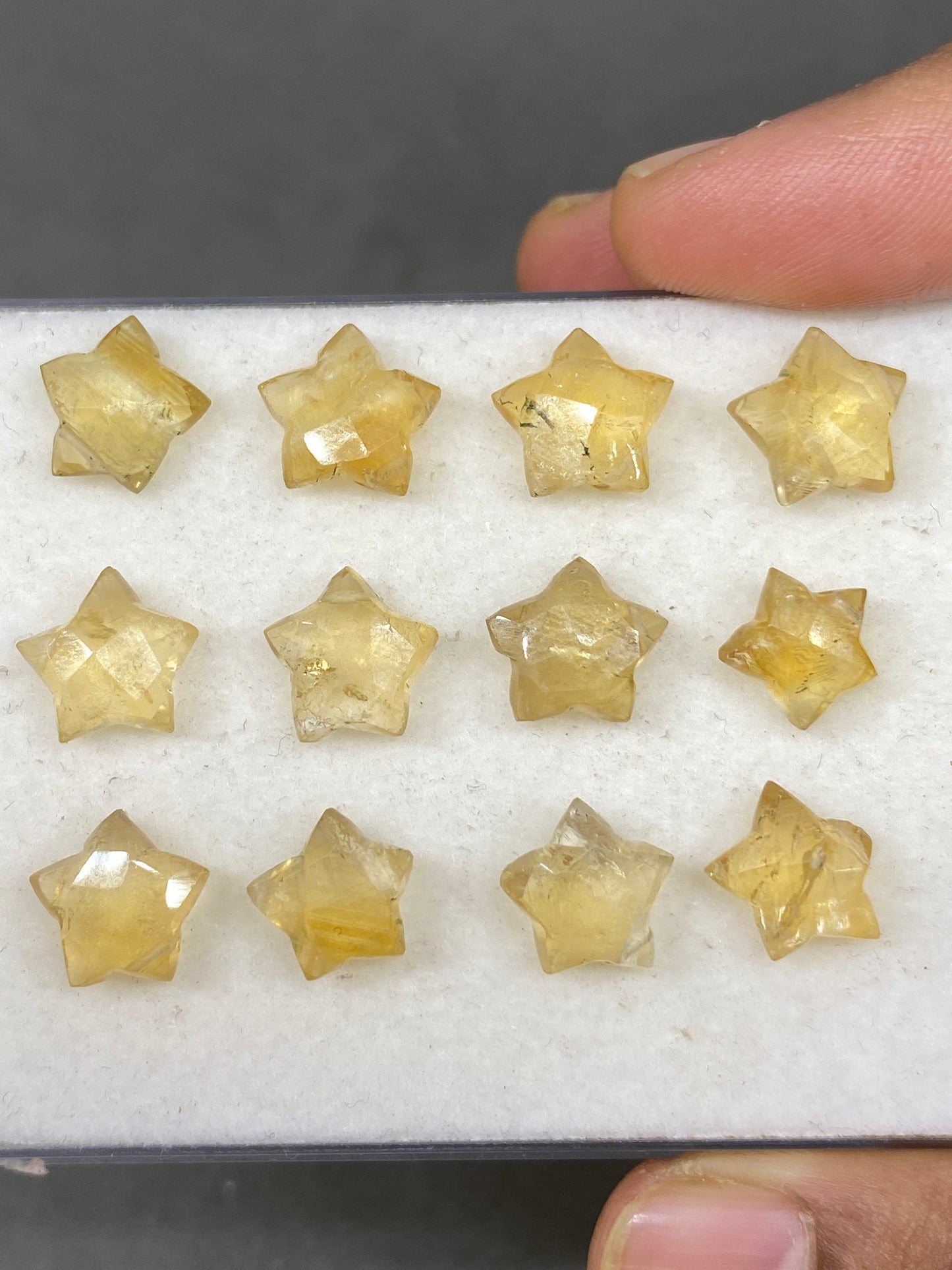 Stunning rare Citrine faceted star shape carving briolette drilled pcs 12 wt 43 cts approx size 9mm-11mm citrine  star briolette