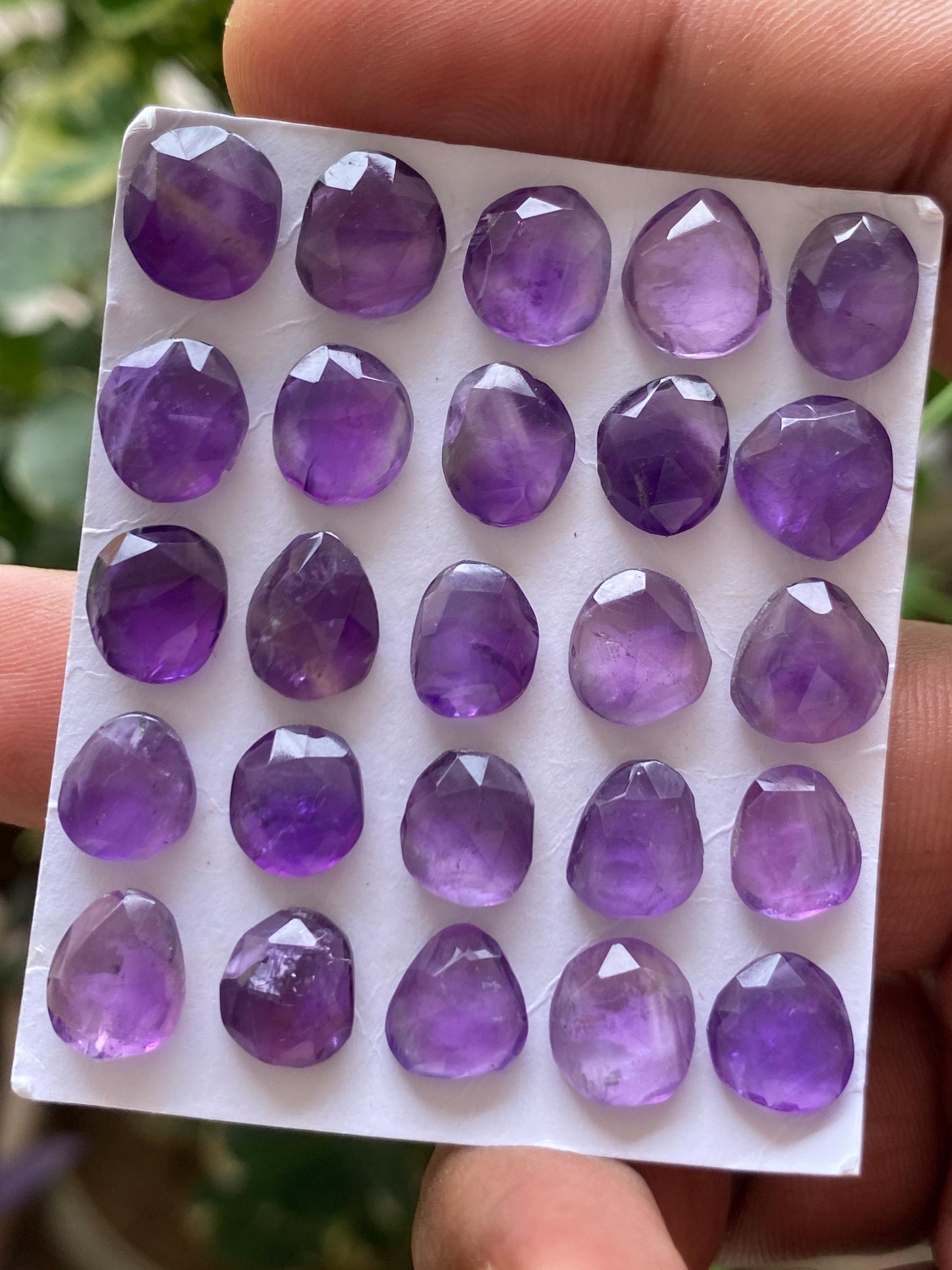 Nice quality amethyst rosecut flatback weight 53 cts pcs 25 size 10x9mm-9x8mm natural amethyst rosecut