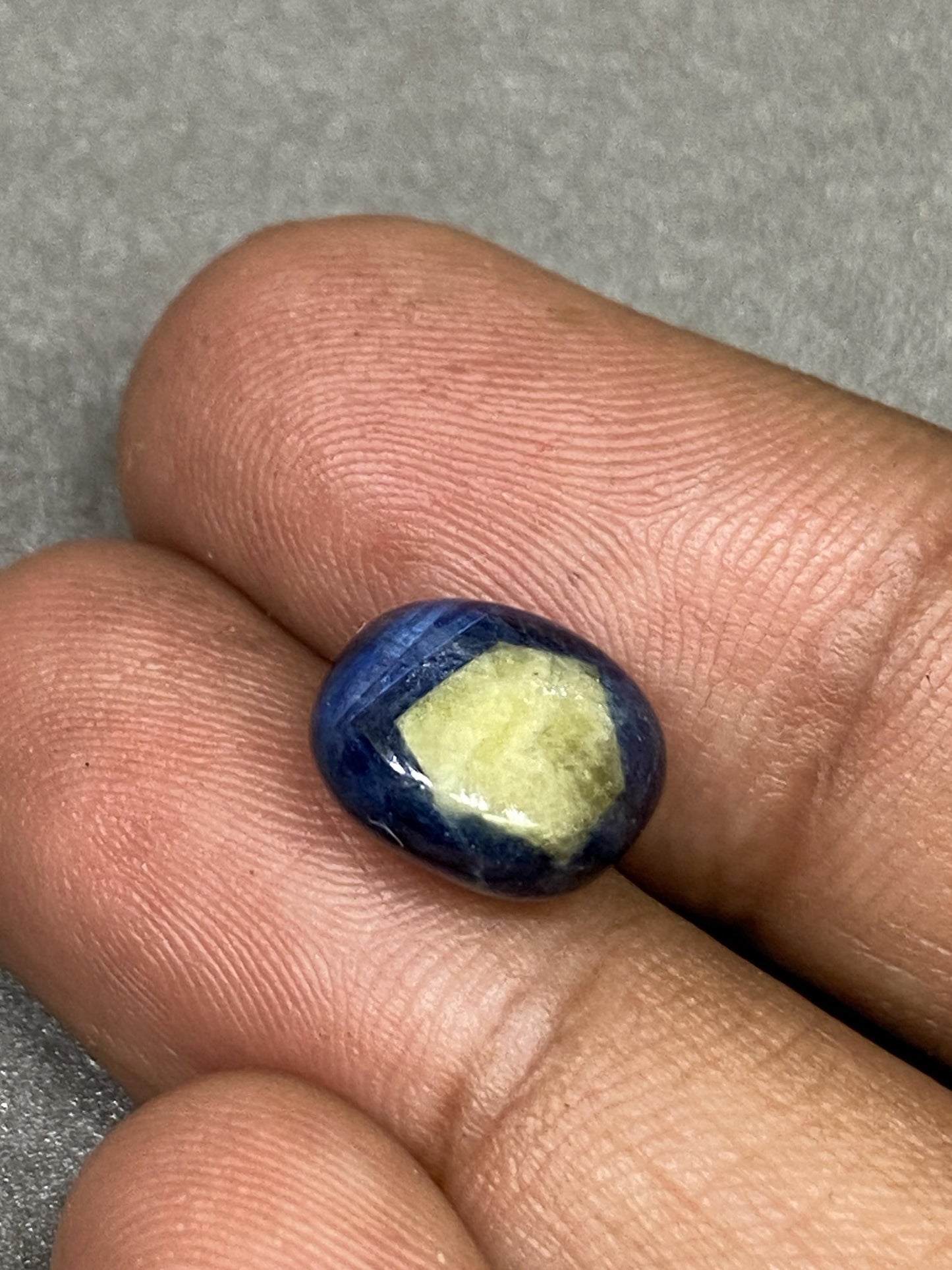 Gorgeous extremely rare Natural Bicolor blue yellow sapphire nugget smooth wt carats size  unheated sheen fancy blue sapphire