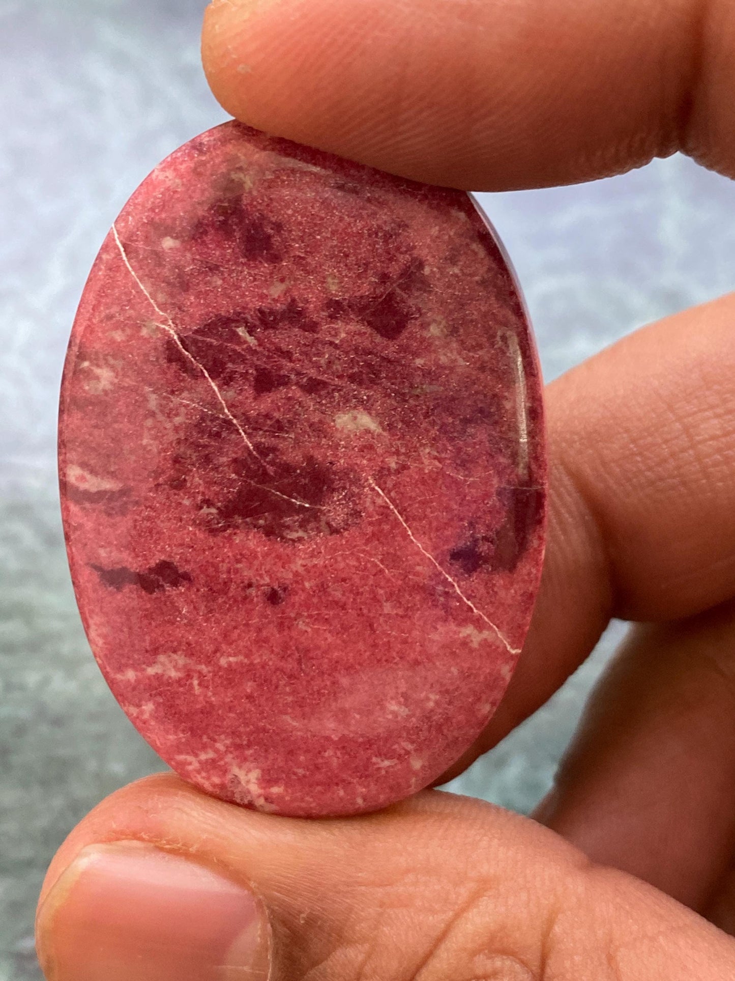 Amazing Thulite Rosaline Norway mines aaa rare huge oval cabochon wire wrap supply 5.76 grams 44x29mm Thulite cabochon oval cabochon