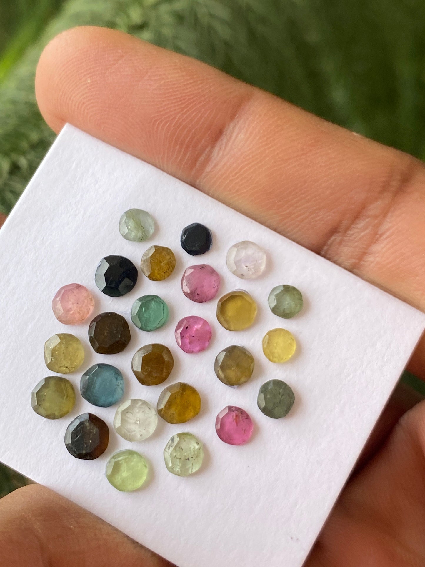 Beautiful   multi tourmaline Rosecuts round wt 8 carats size 3.7mm-5mm Pcs 25 rosecut multi  tourmaline lot