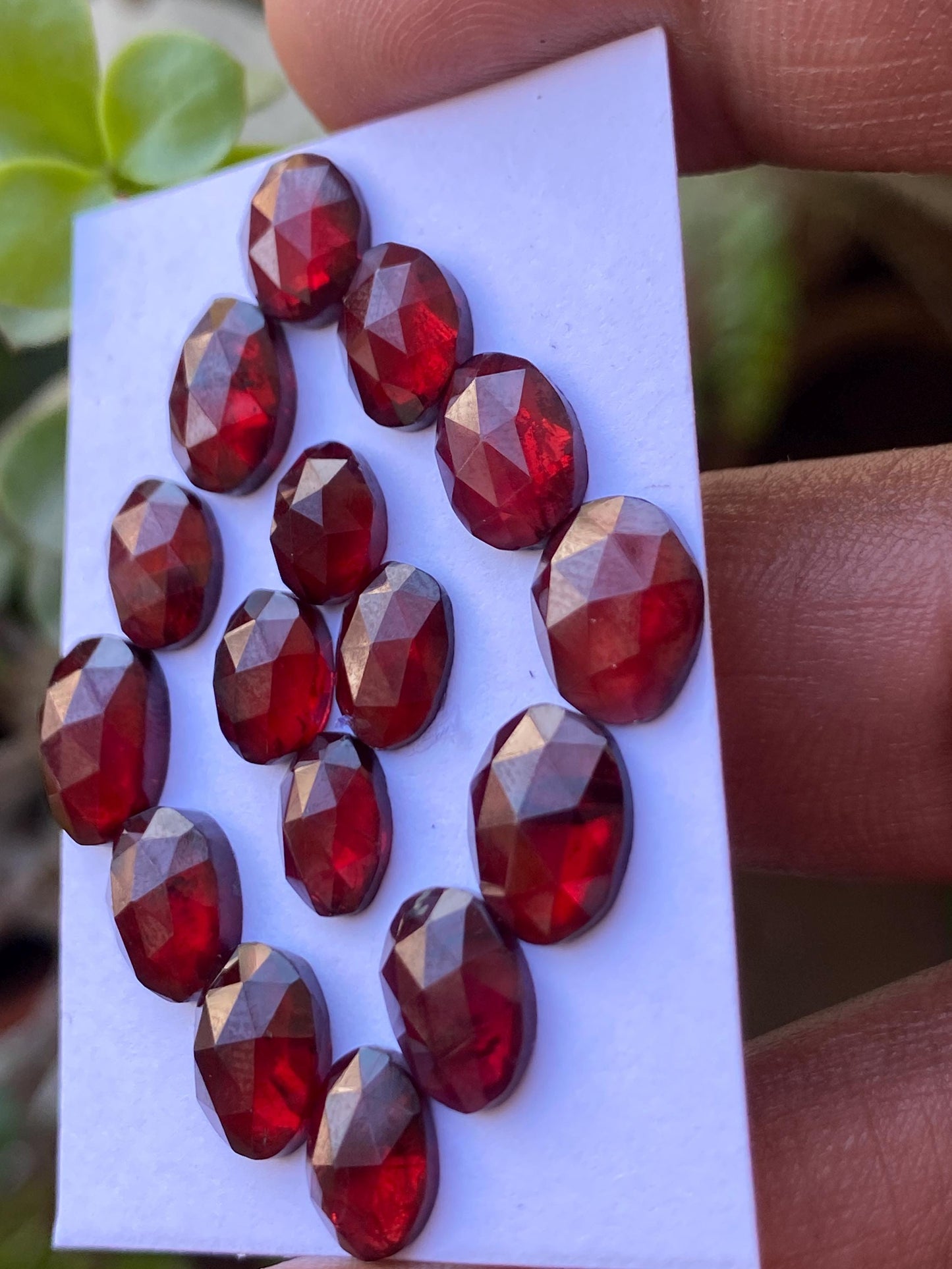 Delightful rare rosecut red garnet fancy garnet rosecut 8.2x6.5mm-10x8mm pcs 16 wt 37.60 cts mix sizes and mix shapes orange garnet rosecut