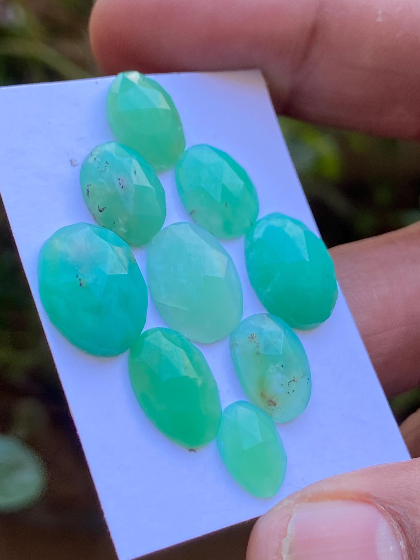 Mesmerising Chrysoprase rosecut fancy wholesale lot fine quality wt 28.55 carats pcs 9 size 12x8.5mm-14x11mm chrysoprase rosecut