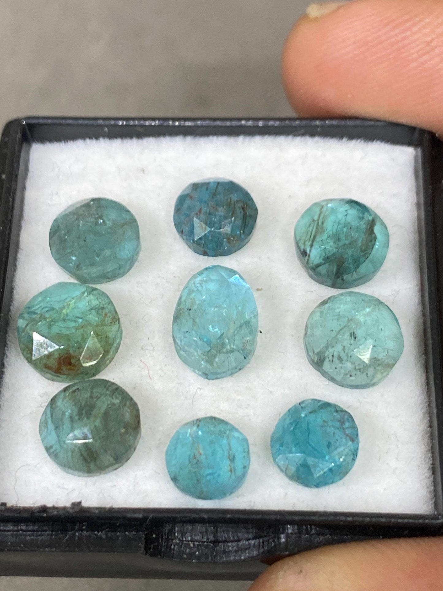 Lovely Blue green apatite rosecut wholesale lot weight 17 cts pcs 9 rosecut blue apatite flats size 6mm-8mm apatite rosecut