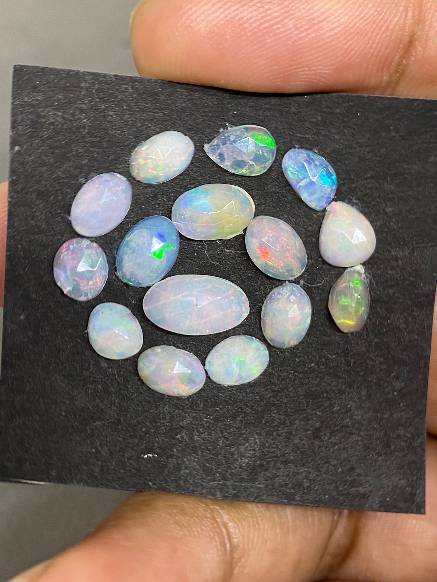 Vivacious Ethiopian opal rosecut Welo aaa quality wt 7.5 cts pcs 15 size 7x5mm-11x6mm rosecut opal multi fire natural opal rosecut