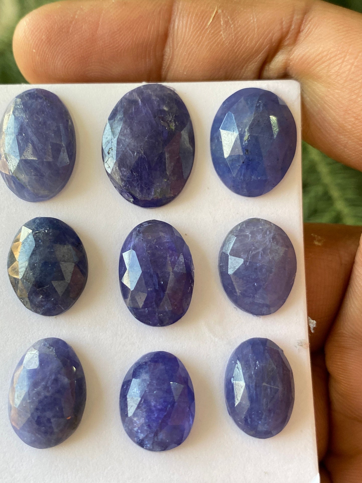 Fascinating  Rare set tanzanite rosecut flats weight 86 carats size 12x10-17x13mm pcs 9 rosecut tanzanites flatback gems