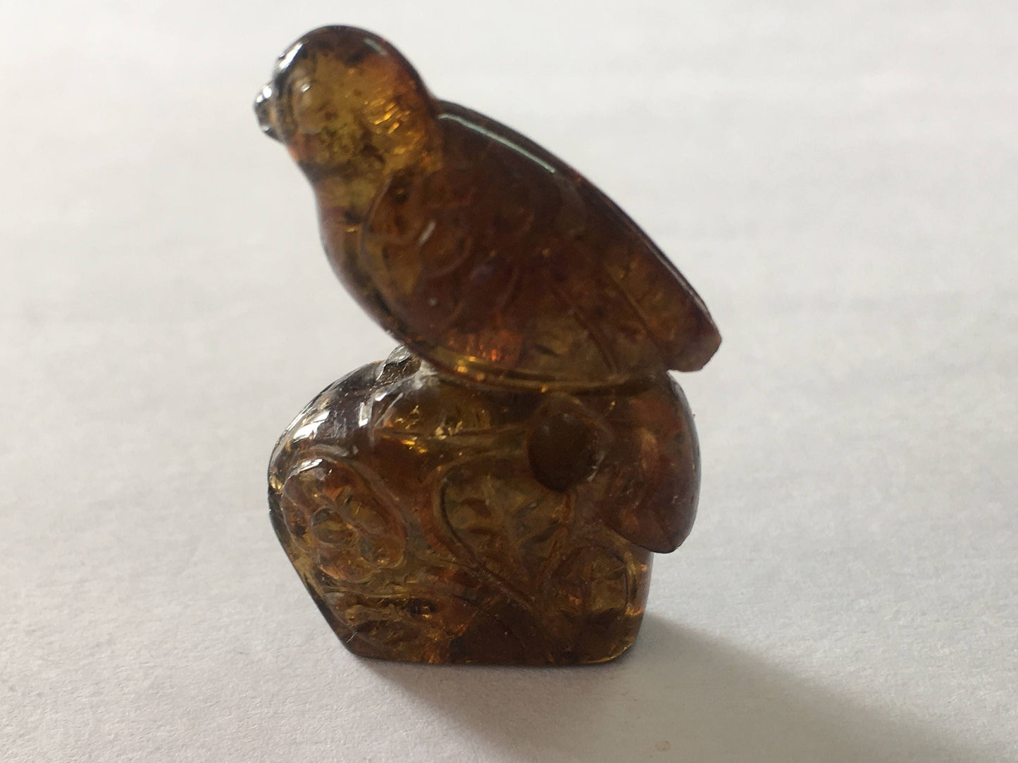 Rare Hessonite garnet bird carving weight 54.5 carats size 34x21mm