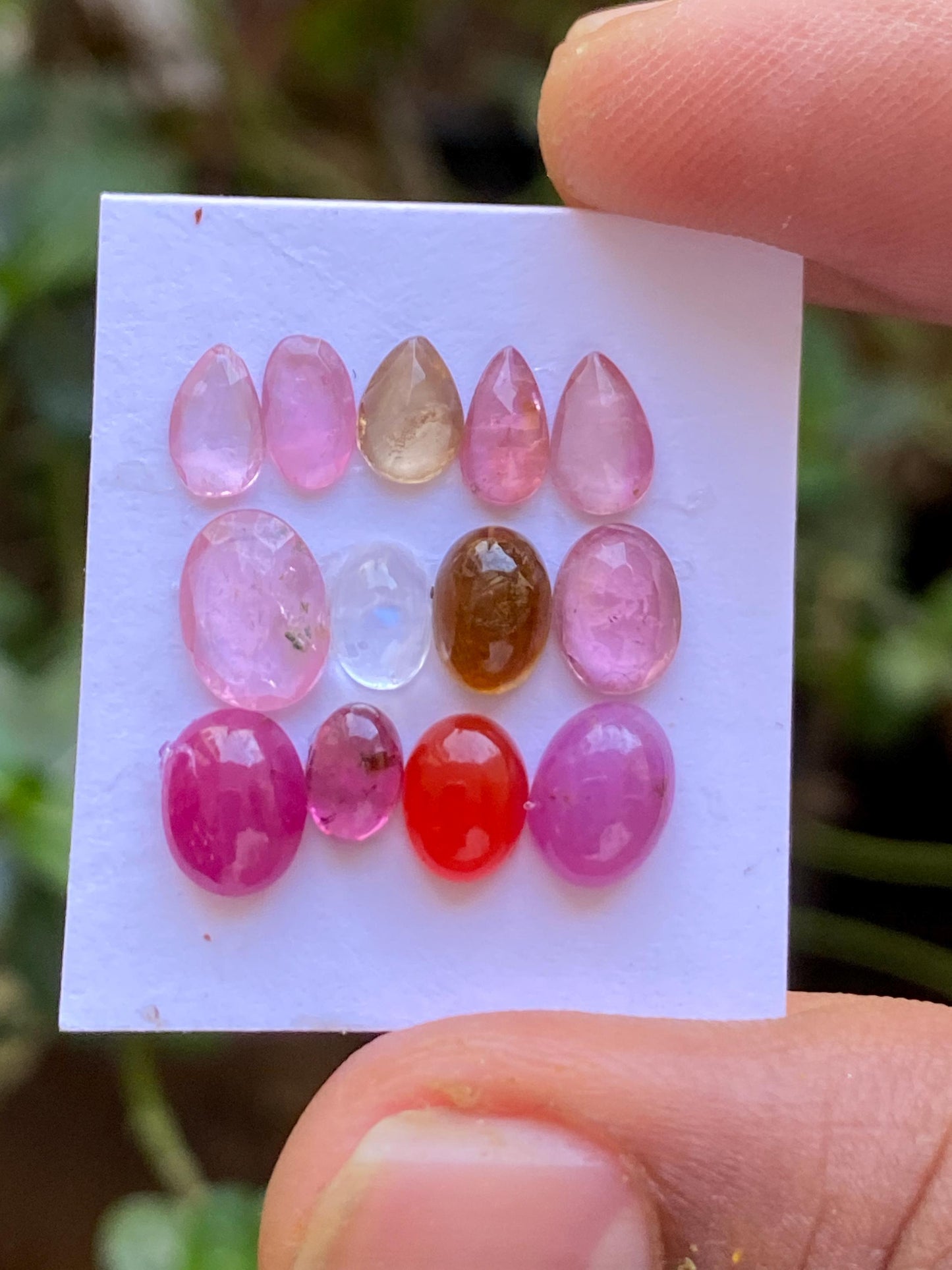 Lovely ruby cabochon & pink tourmaline Rosecuts  wt 9.80 carats size 6x4mm-7.8x6mm Pcs 12 rosecut pink tourmaline lot