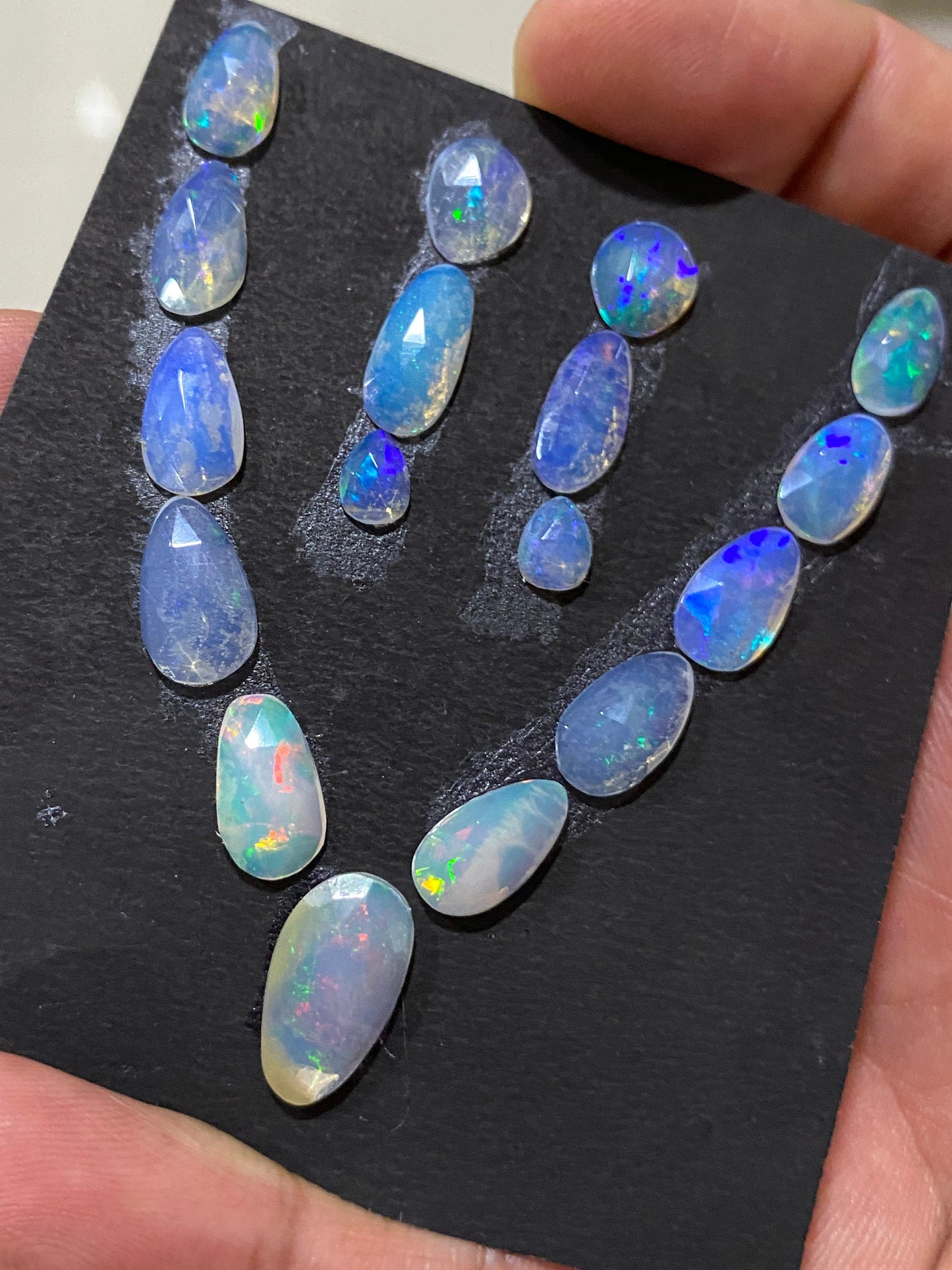 Scintillating Ethiopian opal rosecut Welo opal rosecut necklace wt 16 cts pcs 17 size 8x5-15x8mm aaa opal beautiful fire opal rosecut