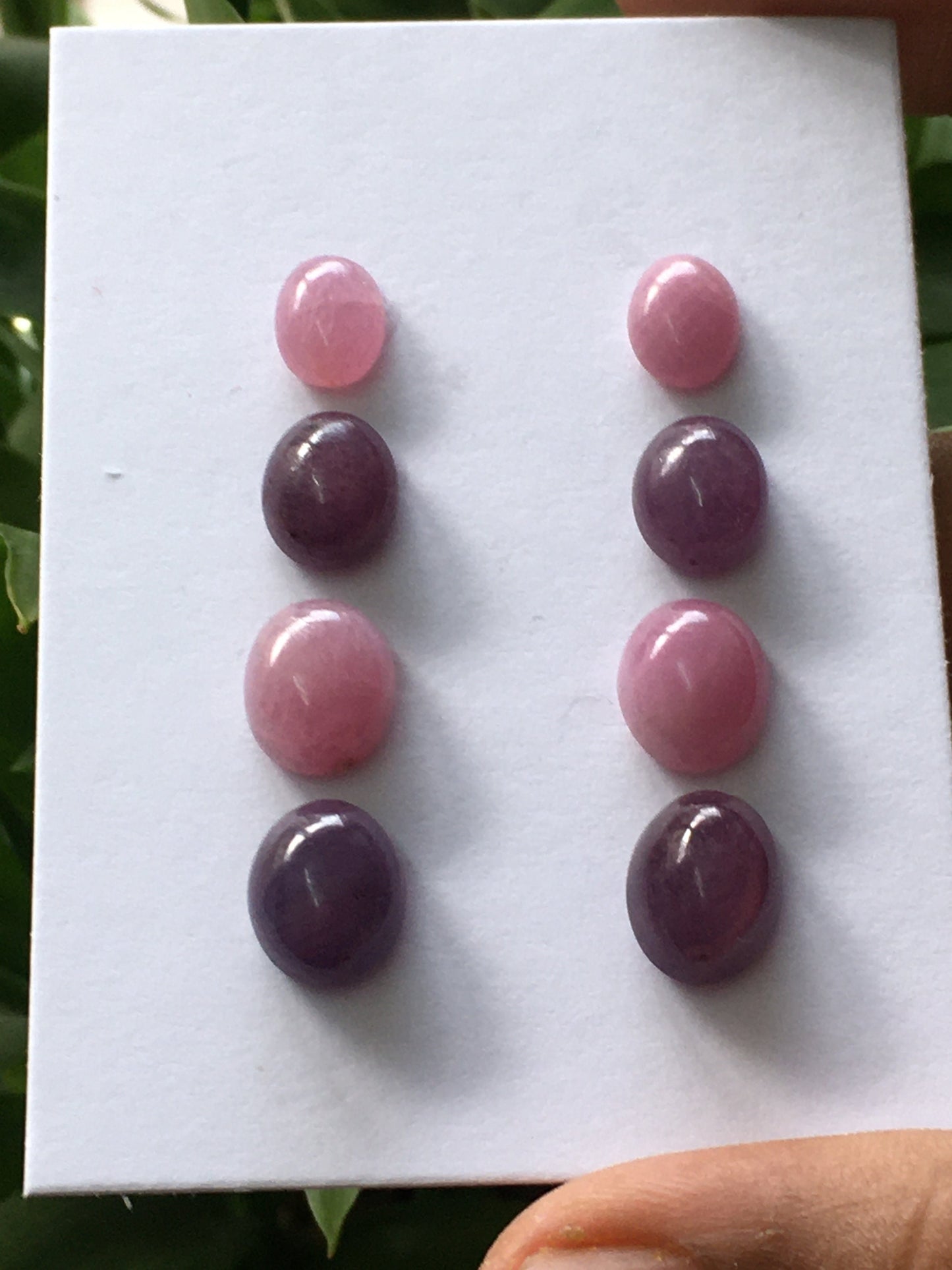 Lovely pink sapphire ruby oval cabochons earrings supply pcs 8 wt 41.60 carats size 9x7mm to 16x14mm natural unheated untreated cabochons