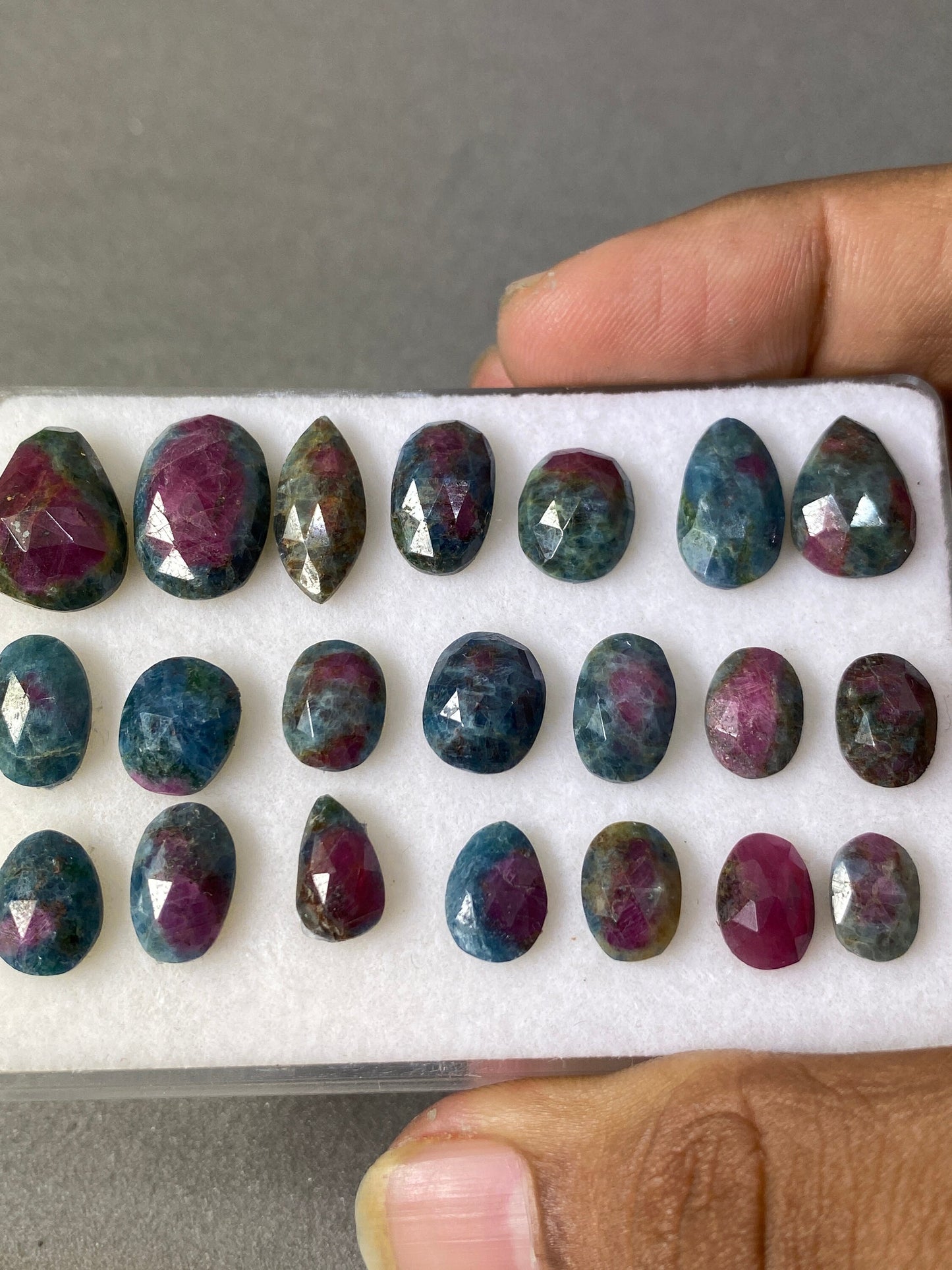 Awesome rare natural ruby fuschite rosecut oval lot  pcs 21 wt 89 cts size 7.8mm-16x11mm unheated untreated ruby rosecut