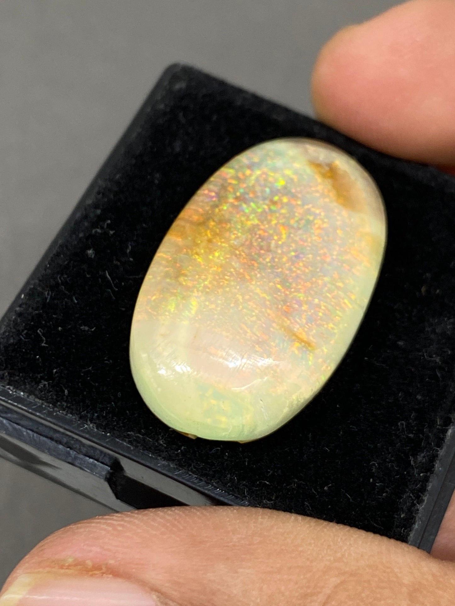 Mesmerising Multi fire sterling opal monarch opal crystal doublet oval cabochon wt 32.05 carats rare big size 30x8mm ring pendant supply