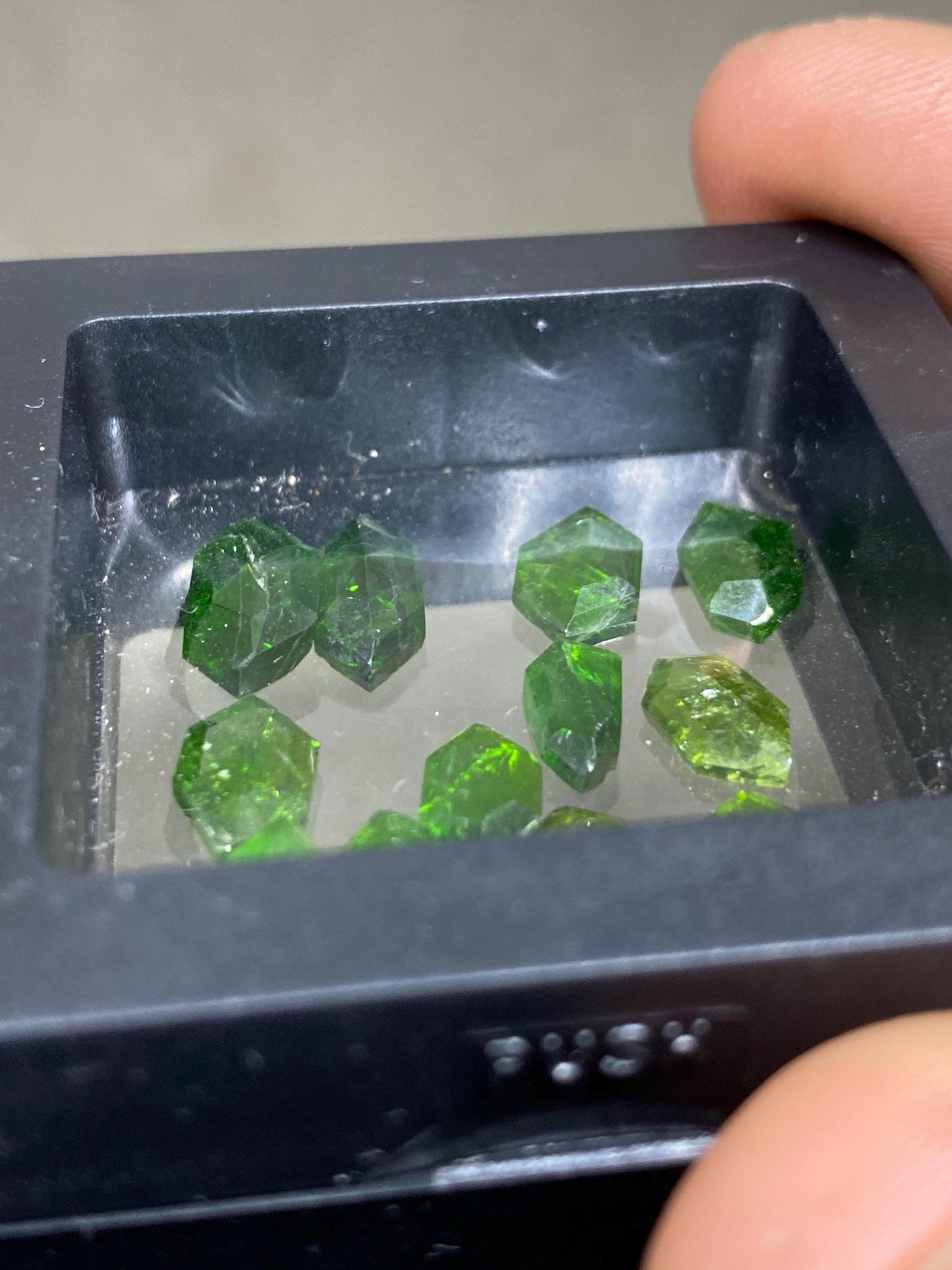 Nice rare green chrome diopside hexagon stepcut vivid green color size pcs 12 wt 16.10 cts size 8x5mm-11x6mm Chrome diopside