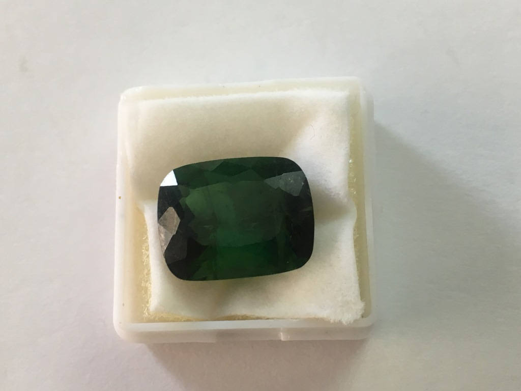 Green Tourmaline huge size cushion facet gem tourmaline weight 12.5 carats cushion  ring supply huge rare tourmaline