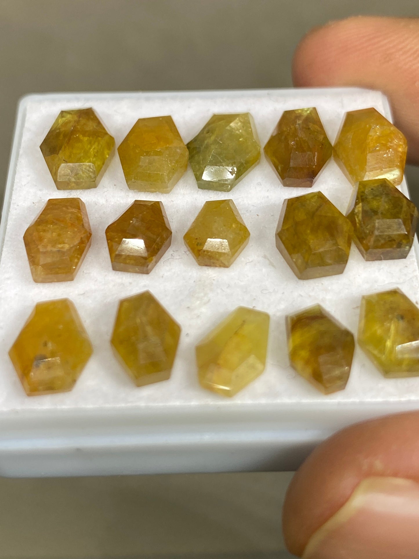 Fascinating Rare yellow sapphire coffin step cuts weight 36 carats pcs 15 size 8x6-11x8mm yellow sapphire stepcut coffin flatbacks