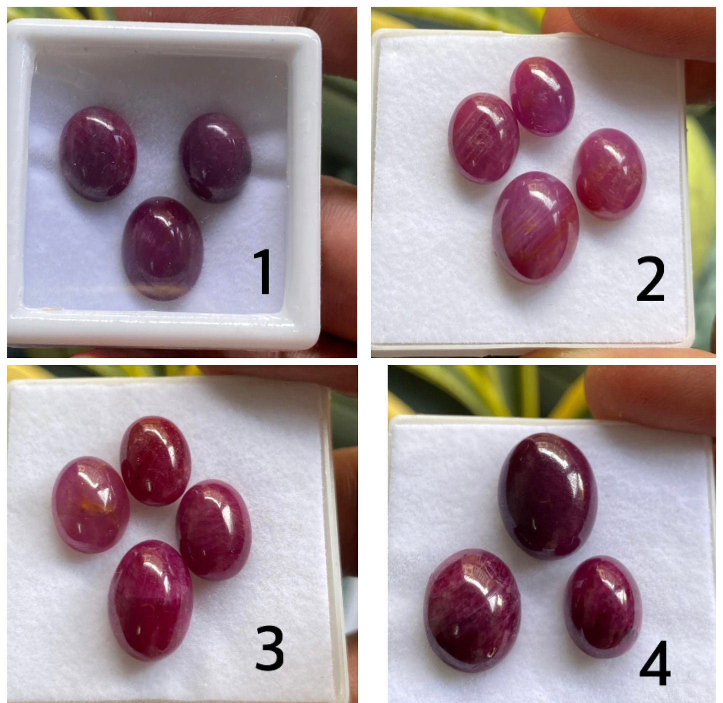 Natural Ruby Cabochons Smooth Polished Wholesale Good Color Good Size  Unheated Untreated Ruby cabochon