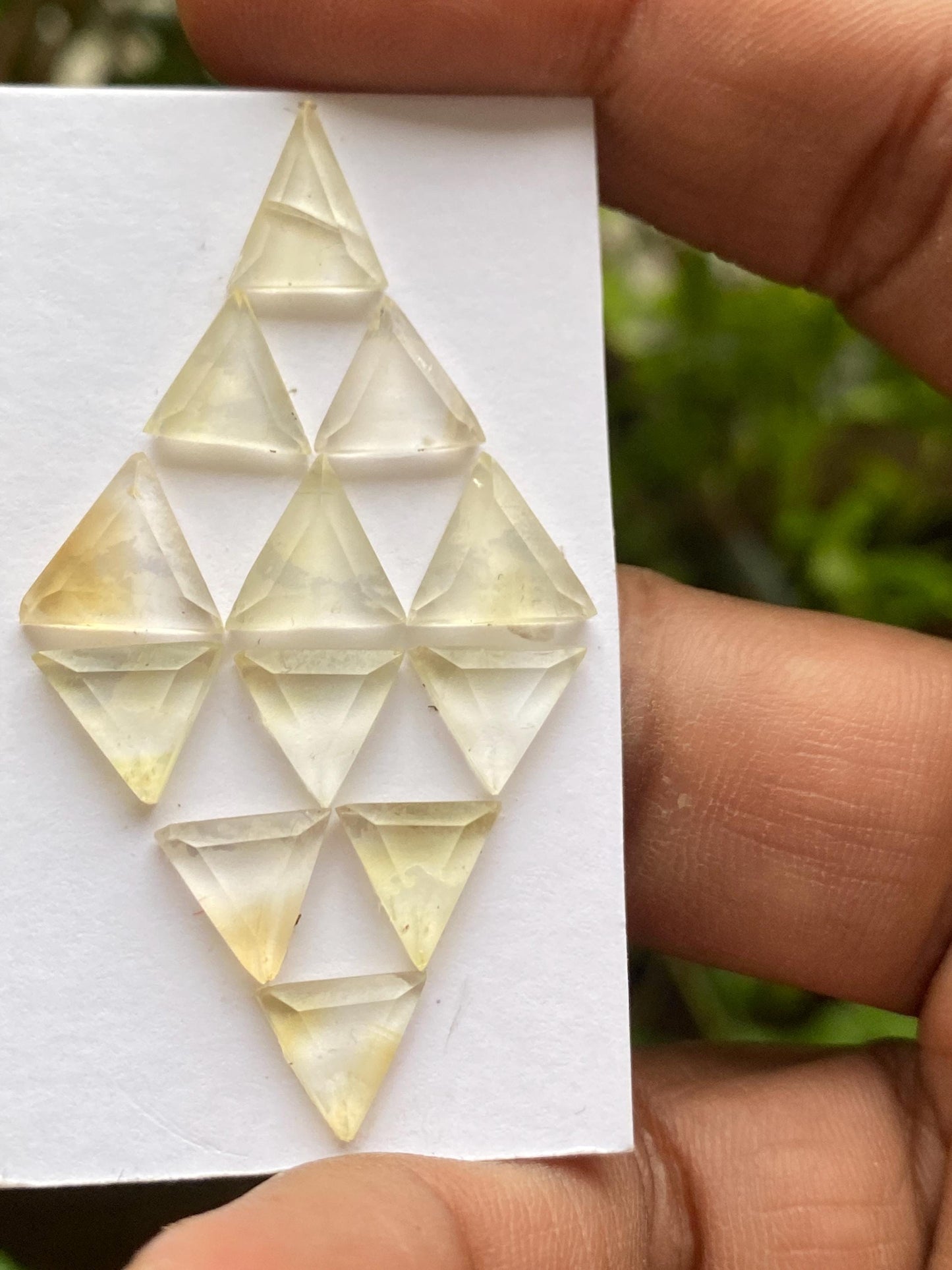 Attractive rare citrine triangle kite geometric  flatback beautiful fine quality pcs 12 wt 22 cts size 9.2x8.6mm-10.1x9.7mm citrine flatback